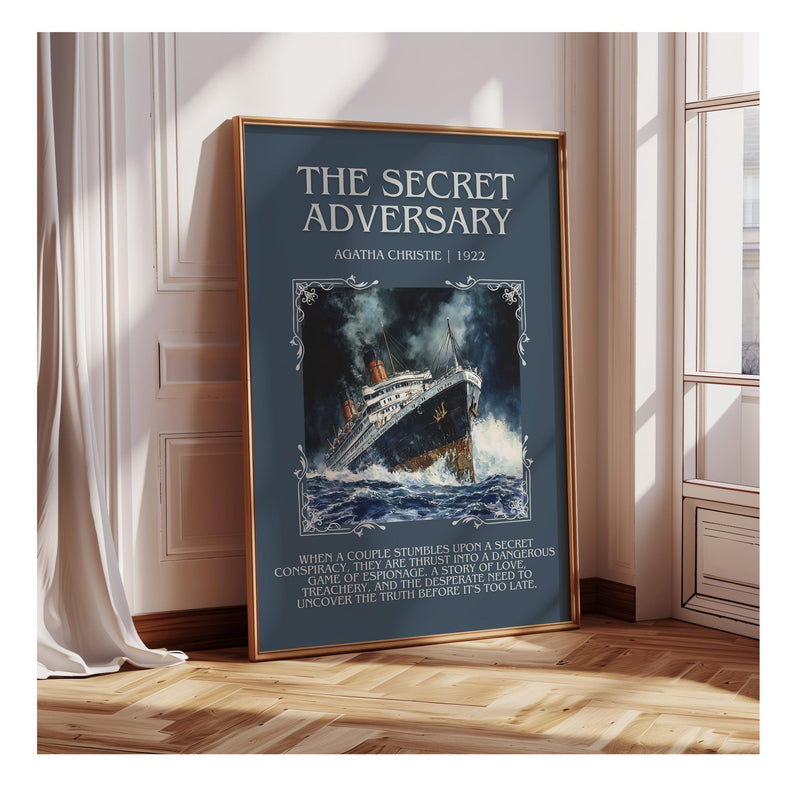 The Secret Adversary minimalist poster paper finish options – matte satin gloss
