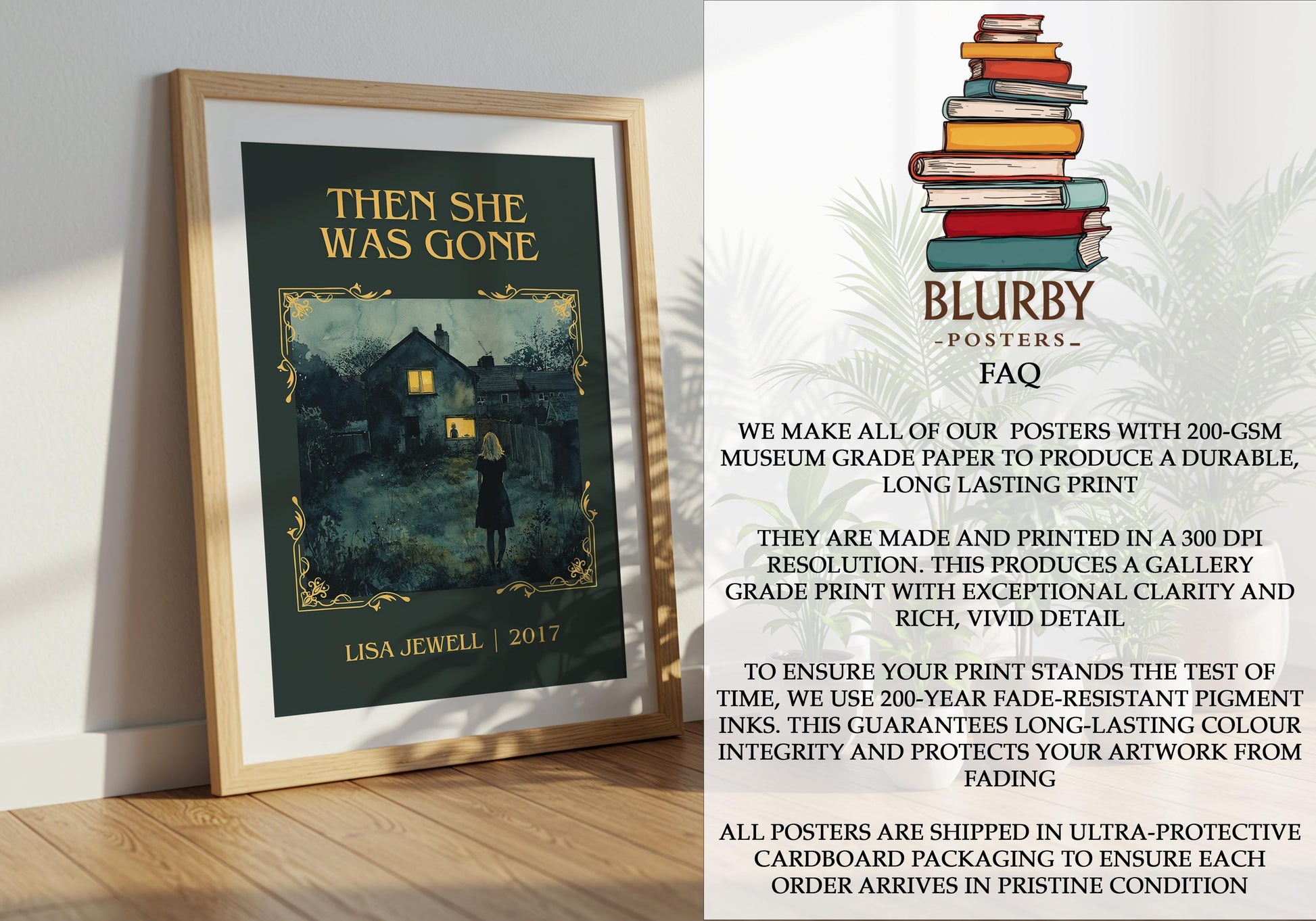 Then She Was Gone by Lisa Jewell | Descriptive Book Poster | Minimalist