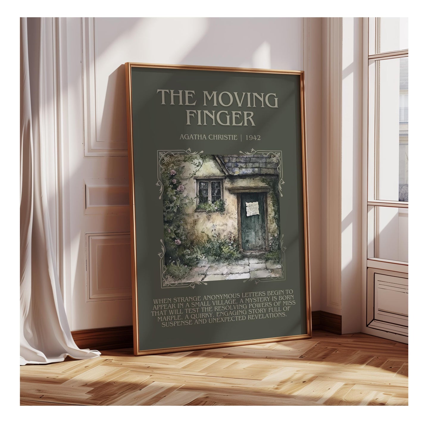 The Moving Finger by Agatha Christie | Descriptive Book Poster | Blurby