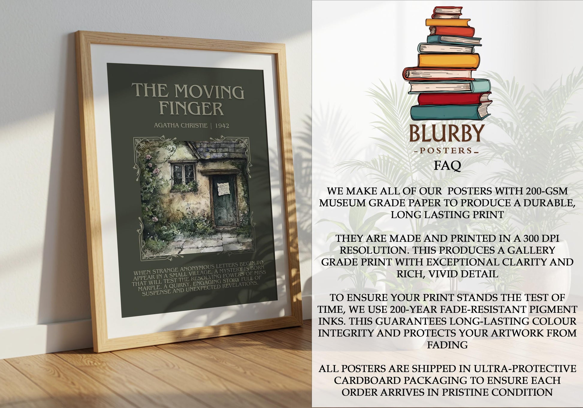 The Moving Finger by Agatha Christie | Descriptive Book Poster | Blurby