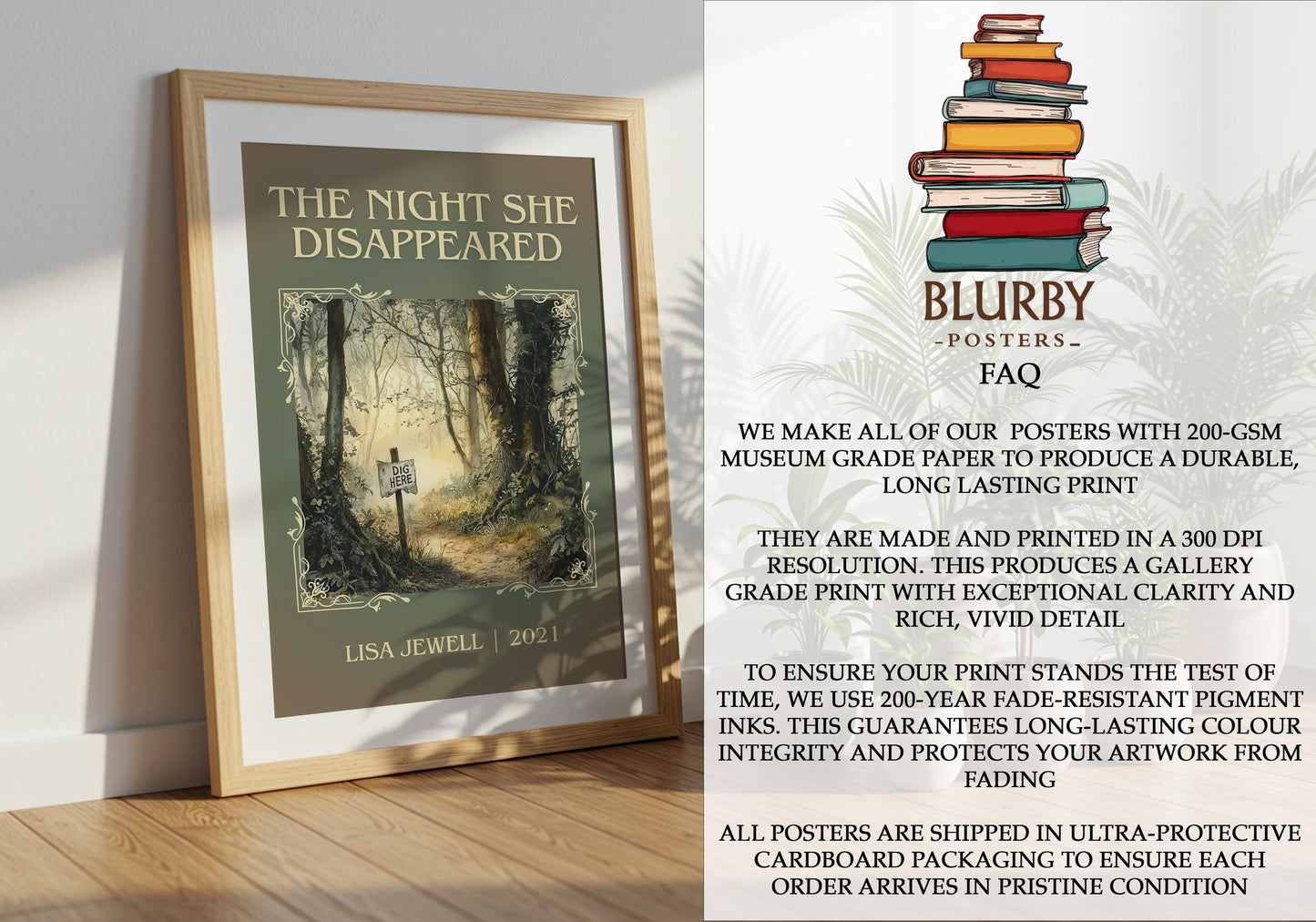 The Night She Disappeared by Lisa Jewell | Descriptive Book Poster | Minimalist