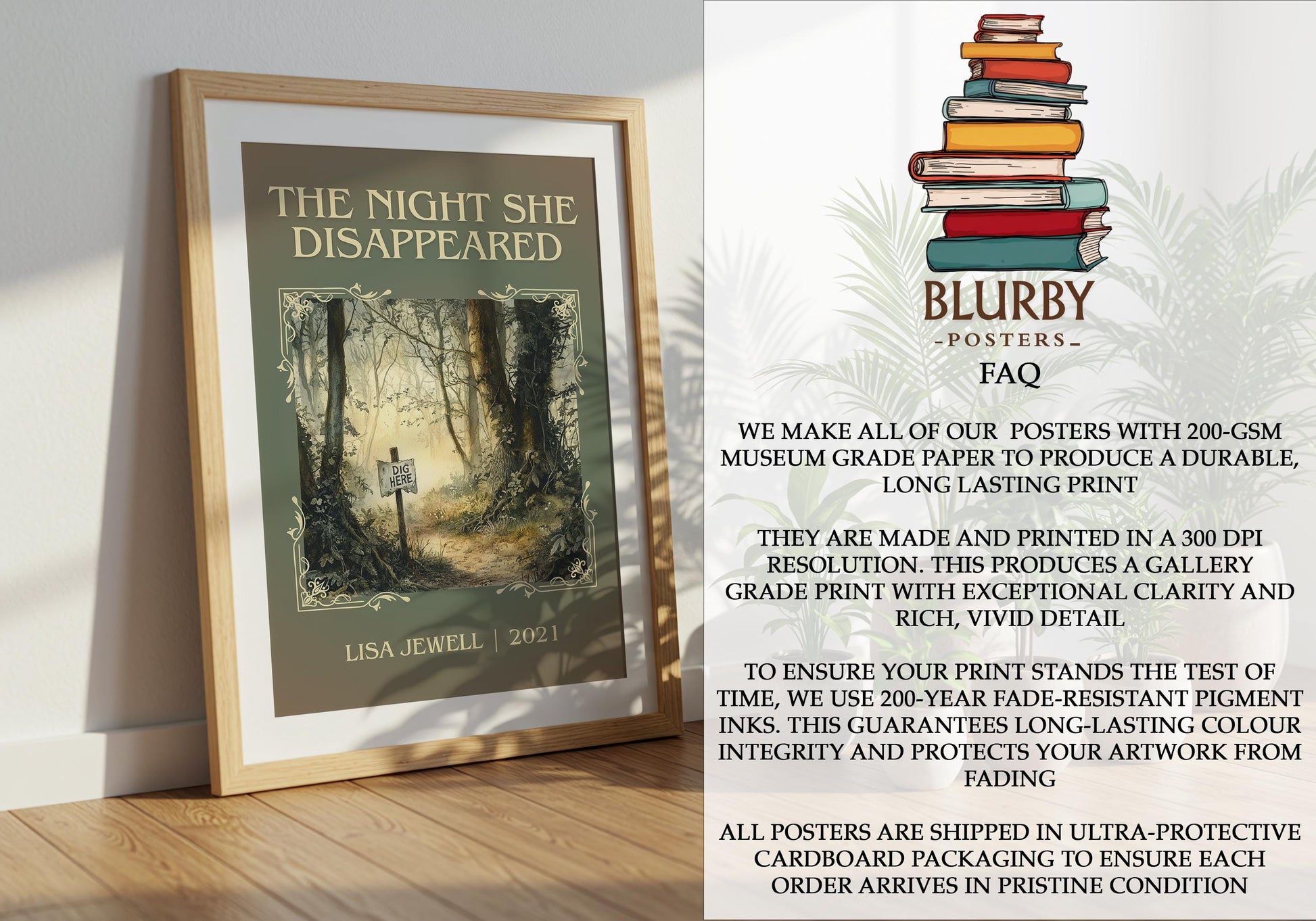 The Night She Disappeared by Lisa Jewell | Descriptive Book Poster | Minimalist