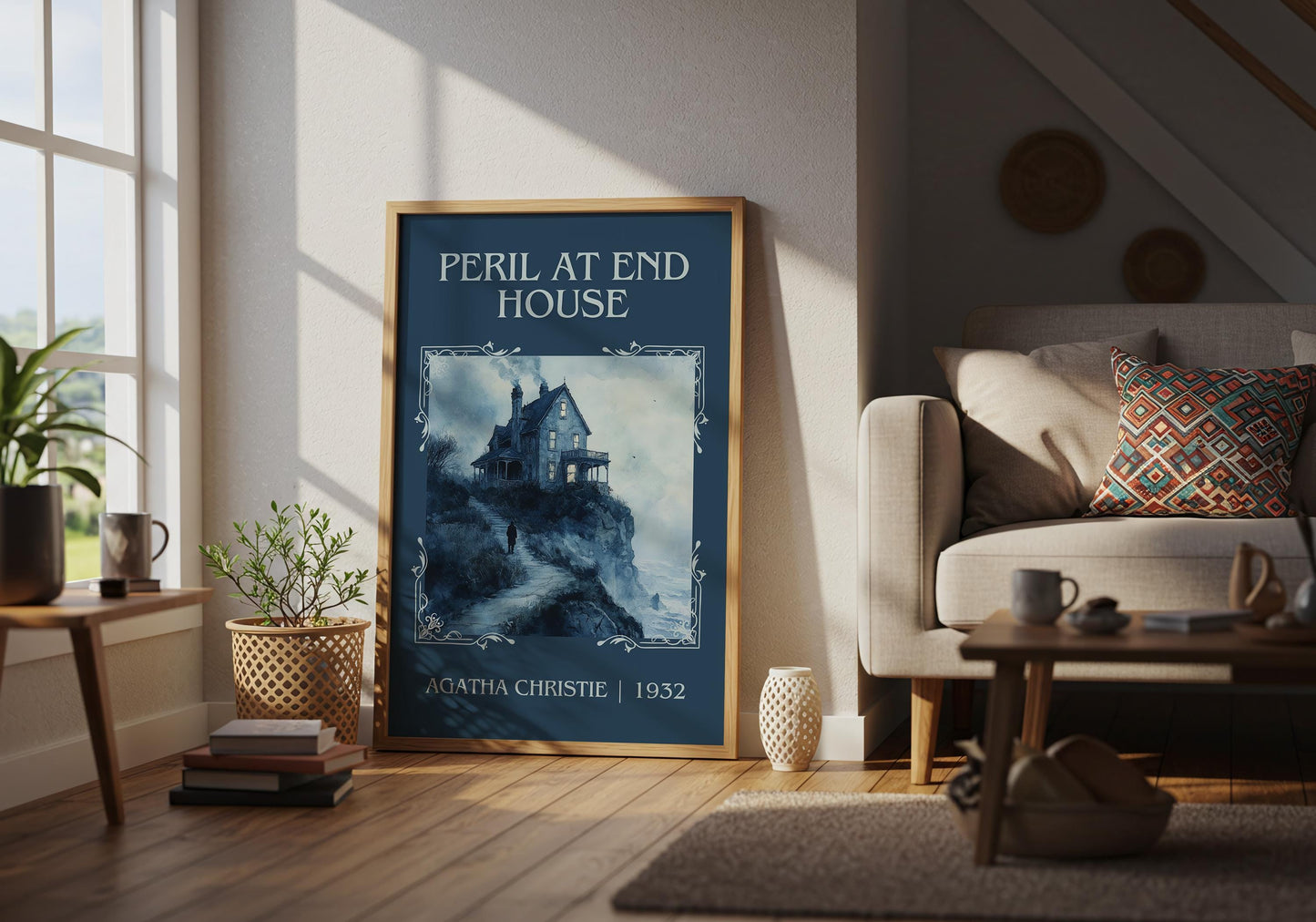 Peril At End House by Agatha Christie | Descriptive Book Poster | Minimalist