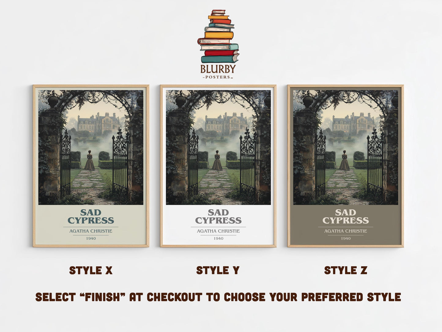 Sad Cypress by Agatha Christie | Book Poster | Literary Art Gift For Book Lover | Novel Inspired Wall Art | Free Delivery