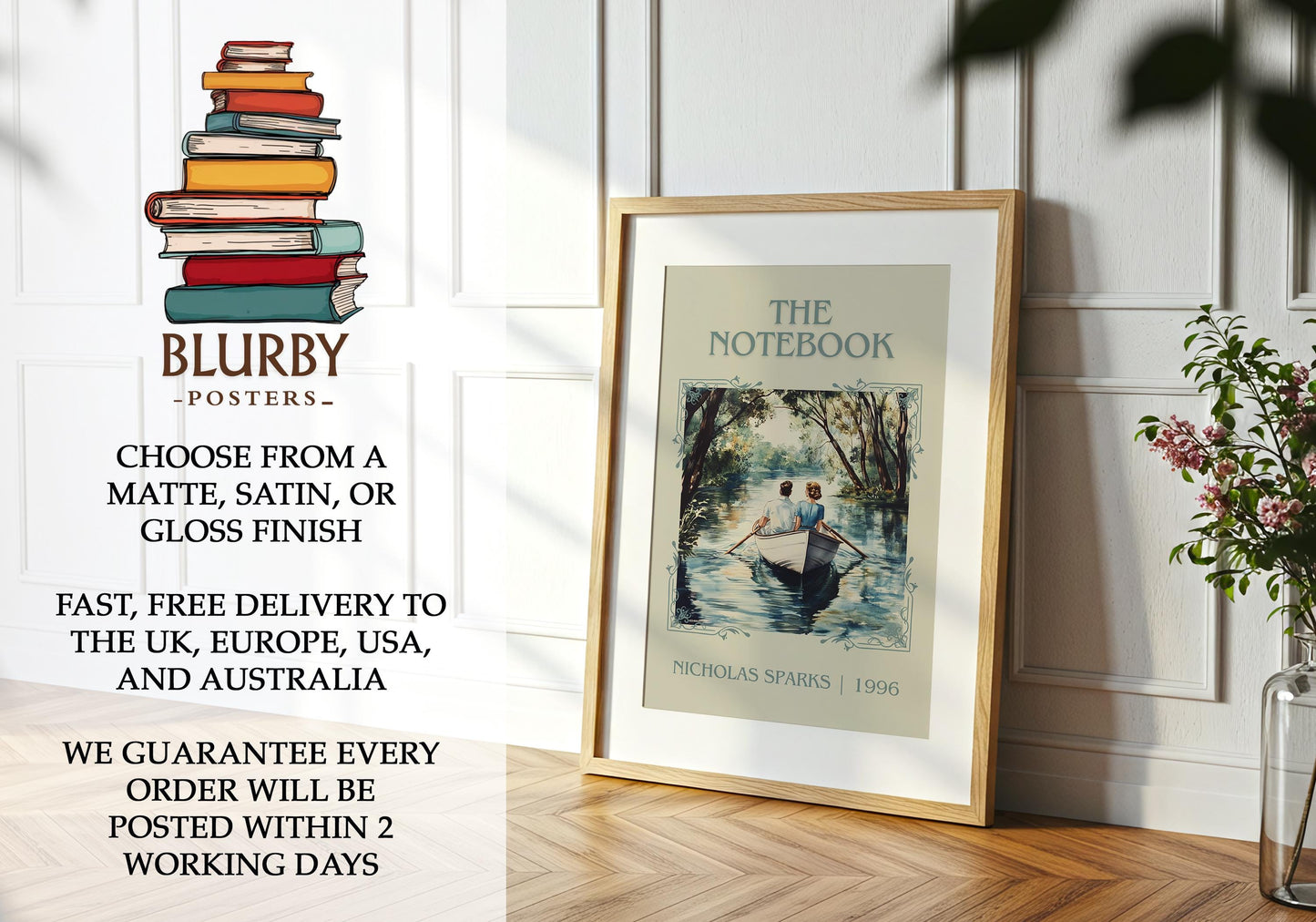 The Notebook by Nicholas Sparks | Descriptive Book Poster | Minimalist