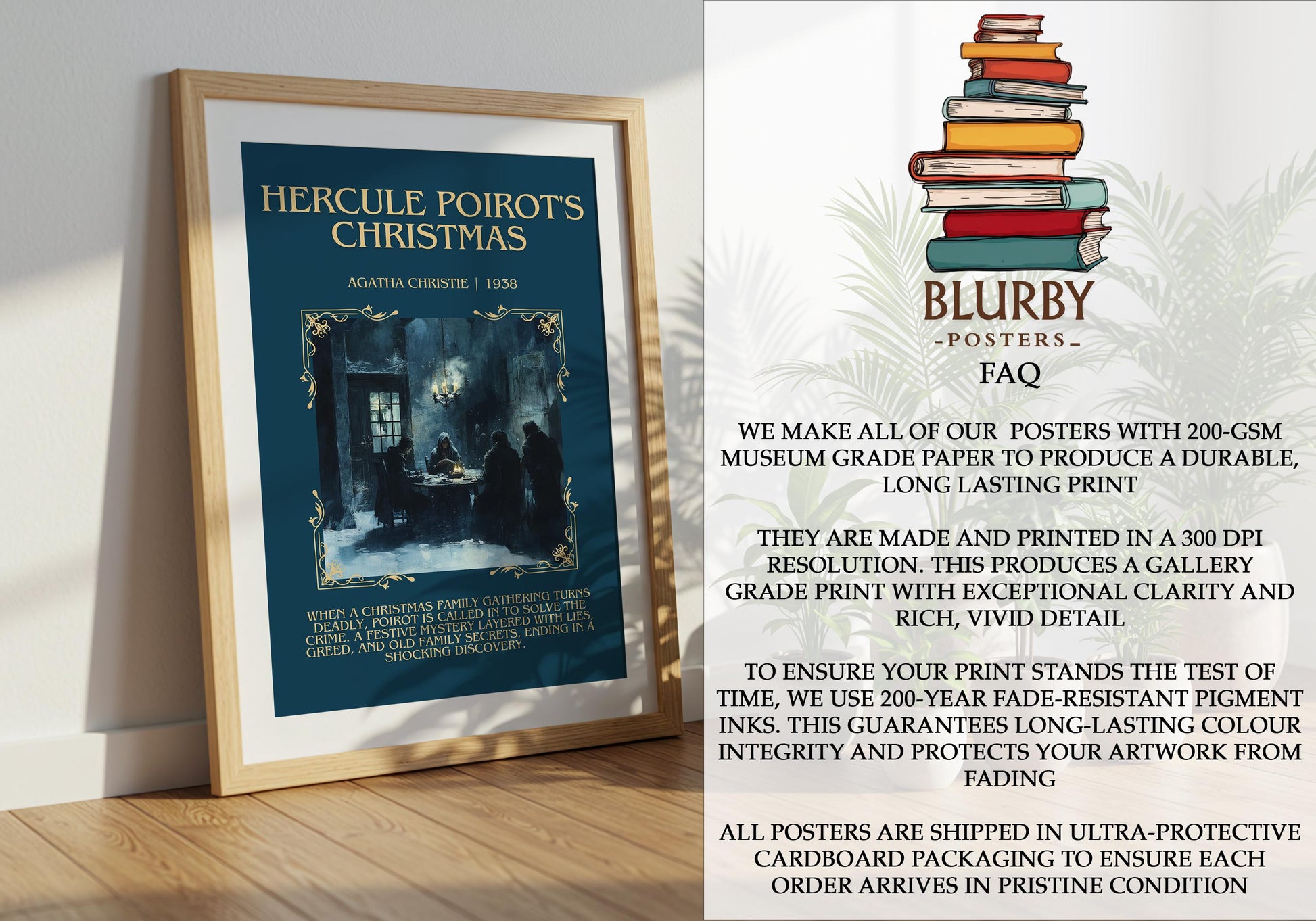 Hercule Poirot's Christmas by Agatha Christie | Descriptive Book Poster | Blurby