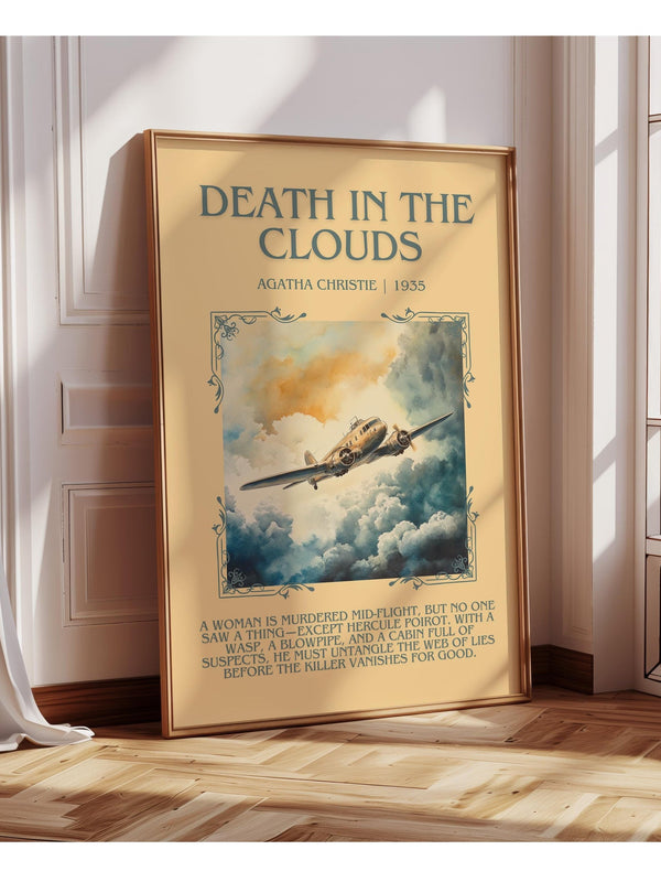 Death in the Clouds minimalist poster paper finish options – matte satin gloss