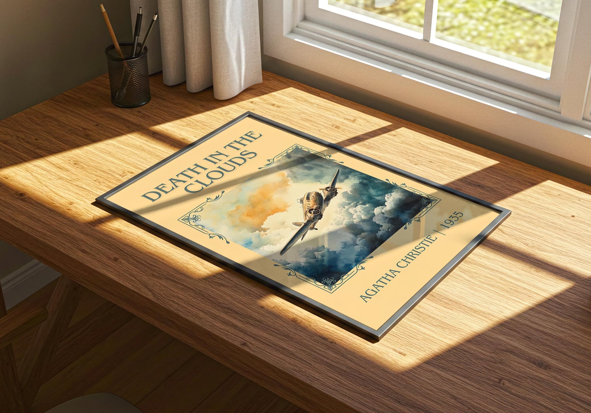 Death In The Clouds by Agatha Christie | Descriptive Book Poster | Minimalist