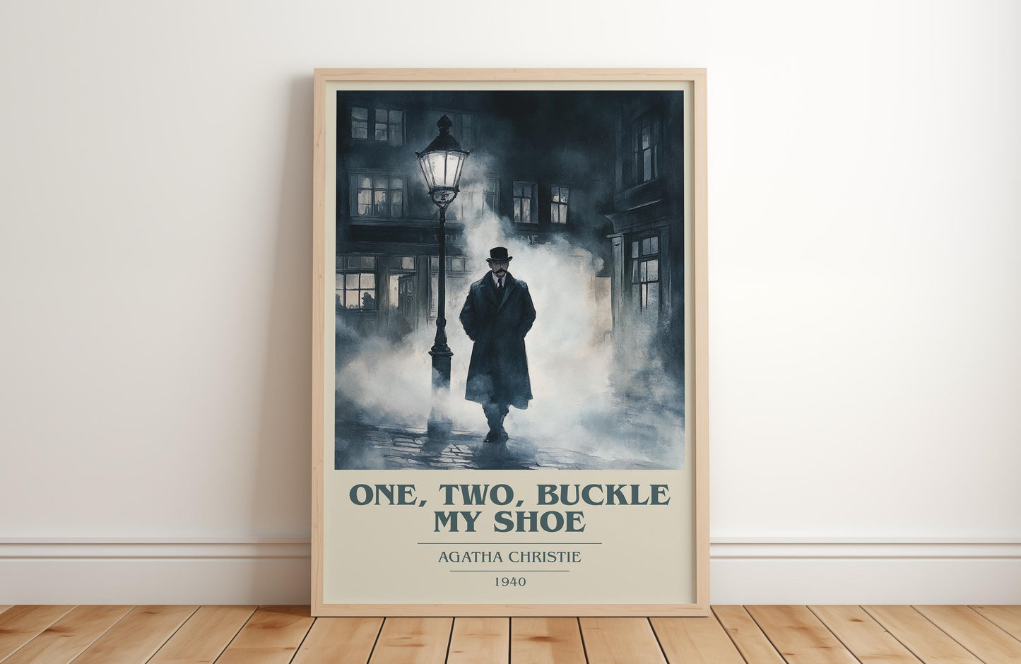 One, Two, Buckle My Shoe by Agatha Christie Descriptive Poster Print. Free Delivery Wall Art Author & Blurb Book Artwork Novel