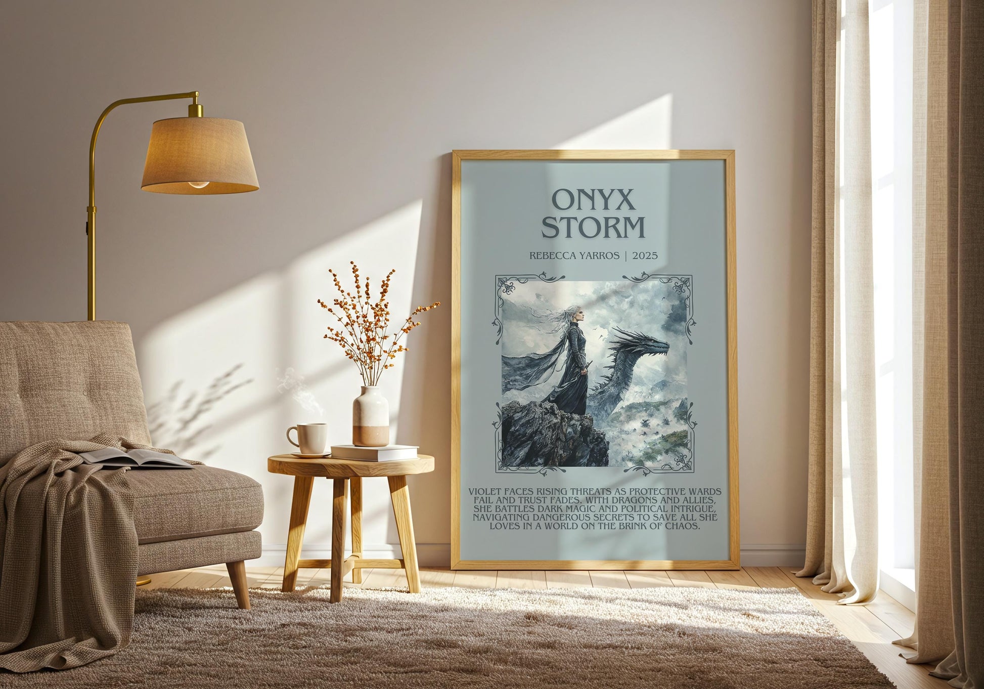 Onyx Storm by Rebecca Yarros | Descriptive Book Poster | Blurby