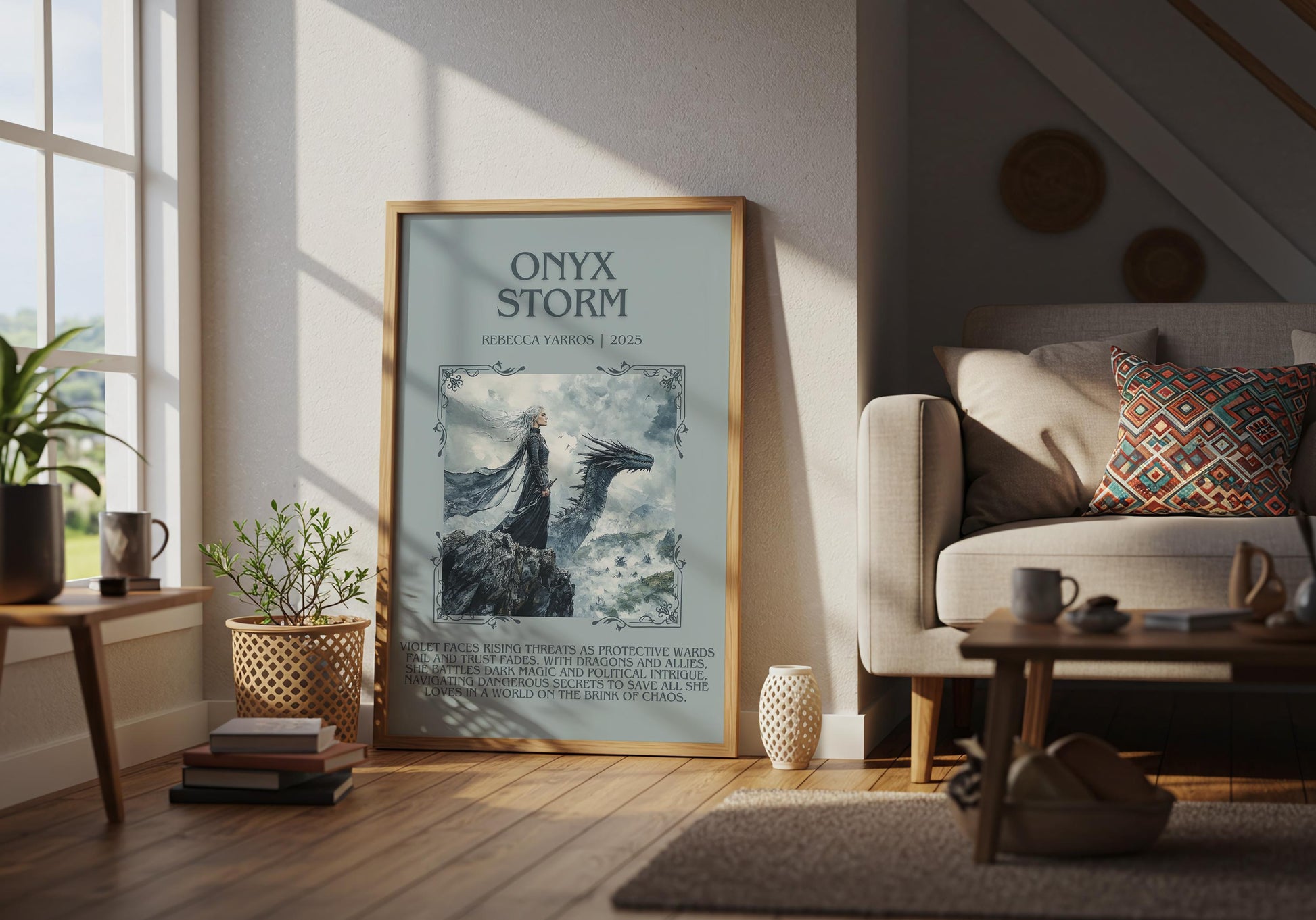 Onyx Storm by Rebecca Yarros | Descriptive Book Poster | Blurby
