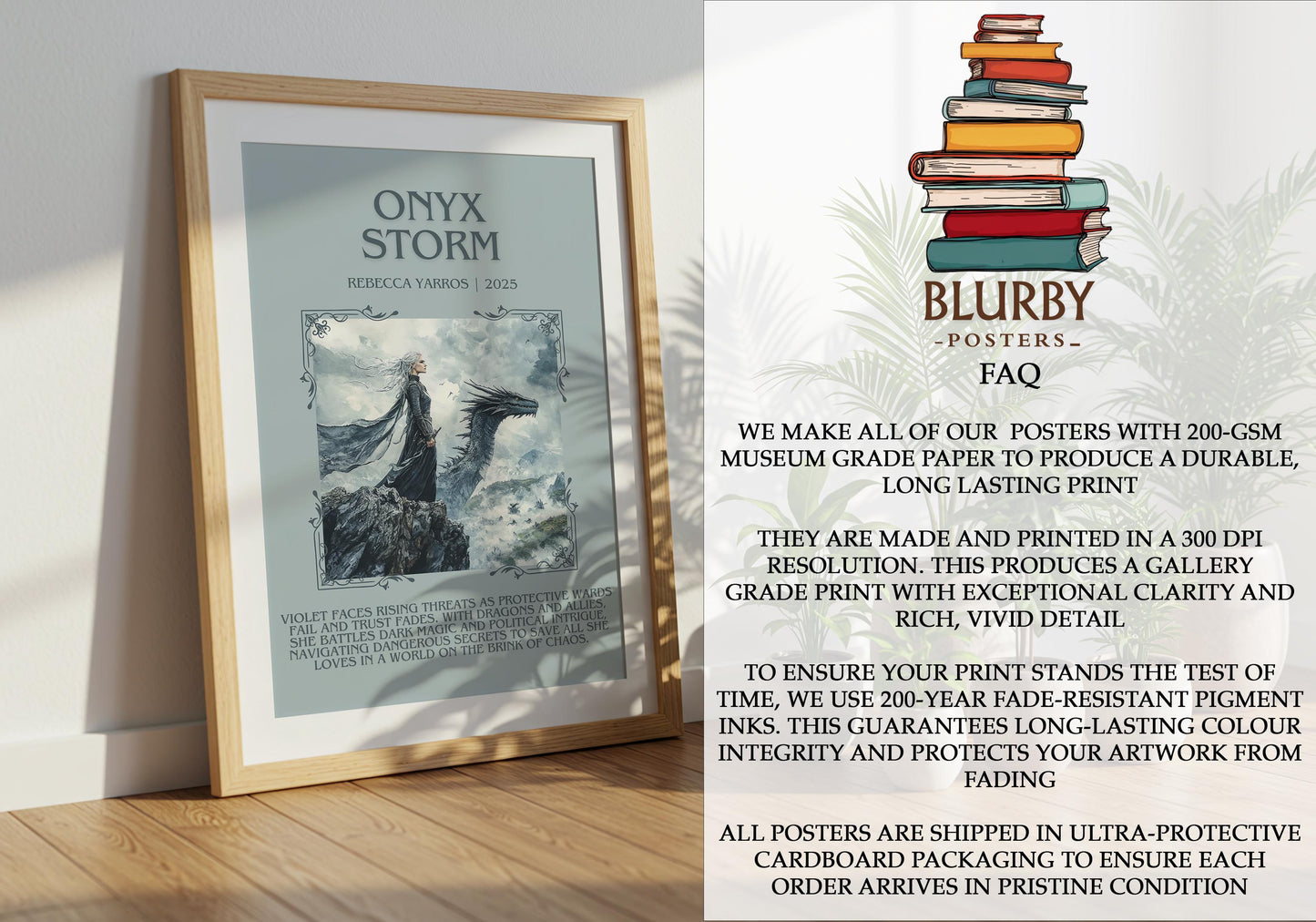 Onyx Storm by Rebecca Yarros | Descriptive Book Poster | Blurby