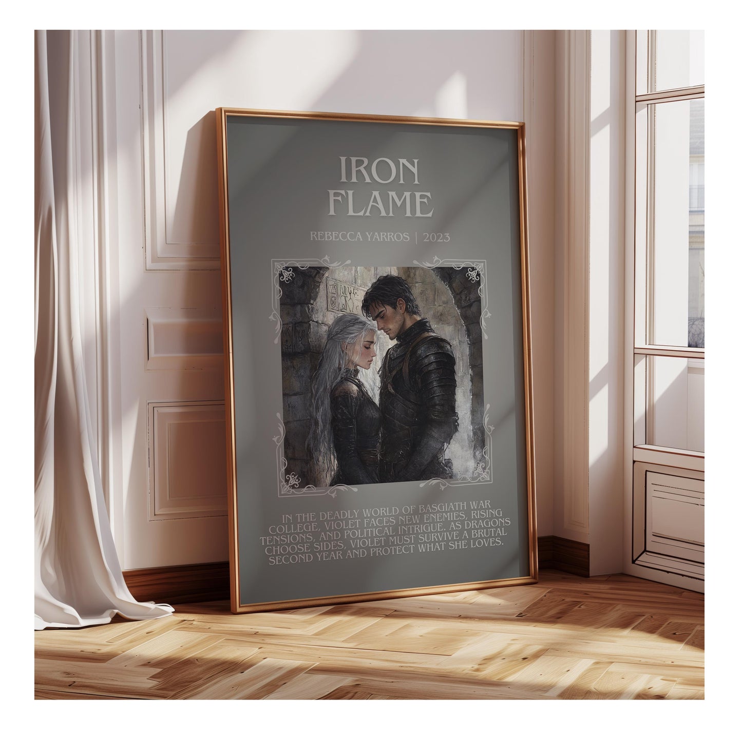 Iron Flame by Rebecca Yarros | Descriptive Book Poster | Blurby