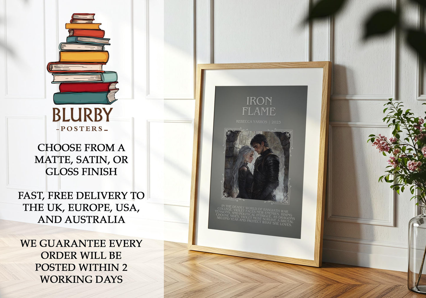 Iron Flame by Rebecca Yarros | Descriptive Book Poster | Blurby