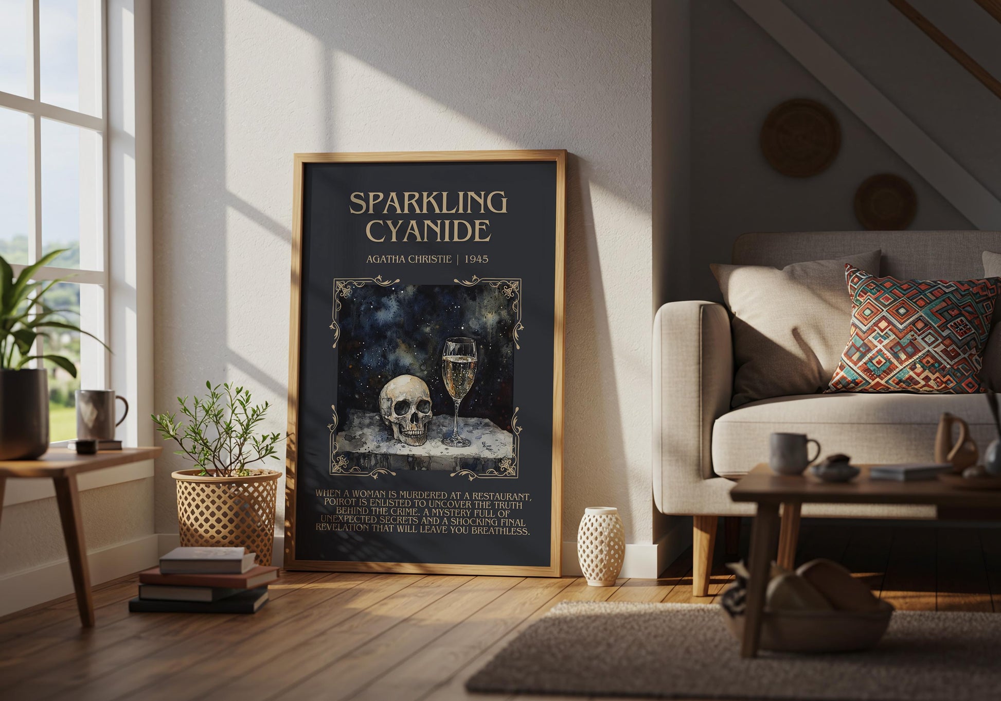 Sparkling Cyanide by Agatha Christie | Descriptive Book Poster | Blurby