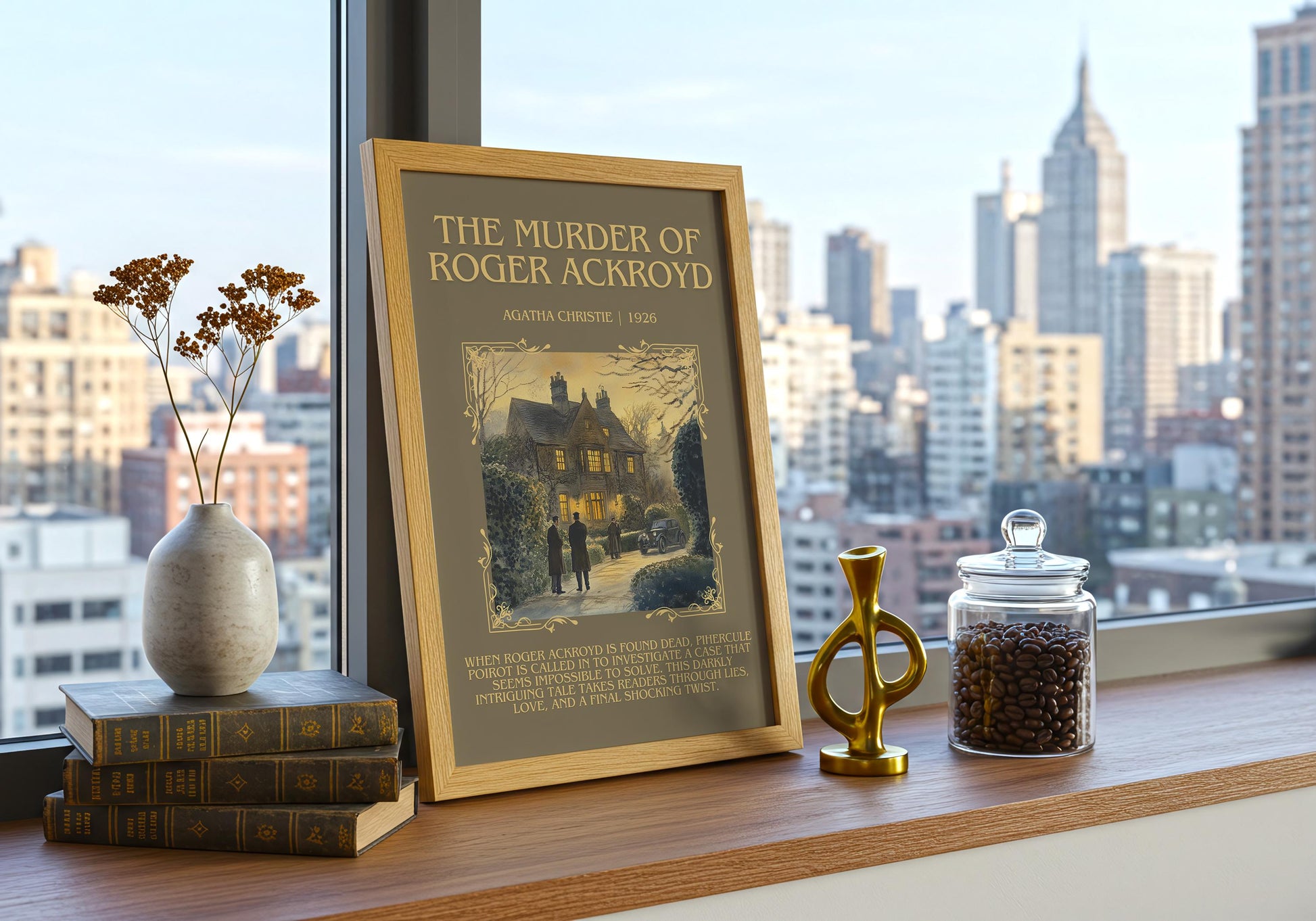 The Murder Of Roger Ackroyd by Agatha Christie | Descriptive Book Poster | Blurby