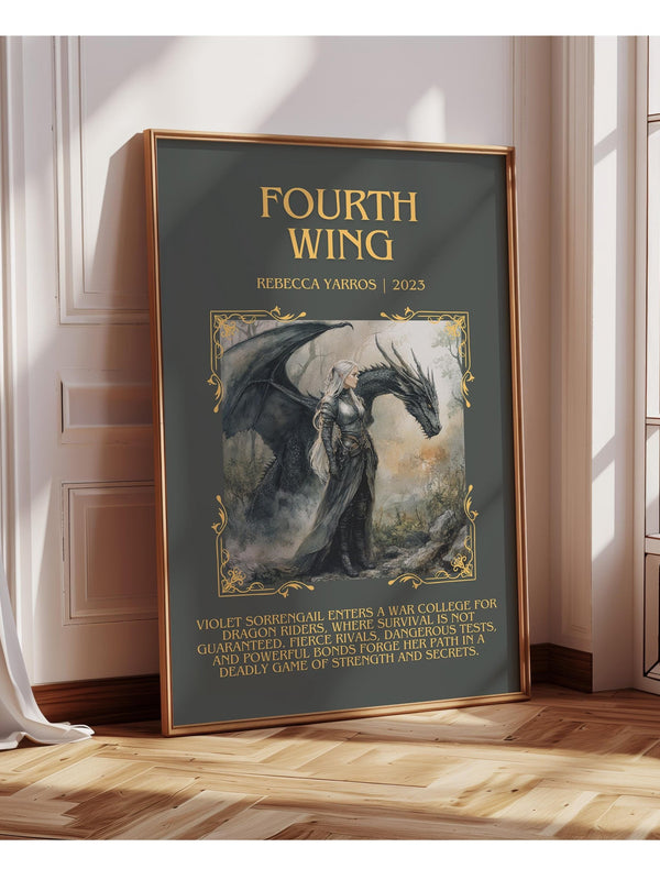 Fourth Wing minimalist poster paper finish options – matte satin gloss