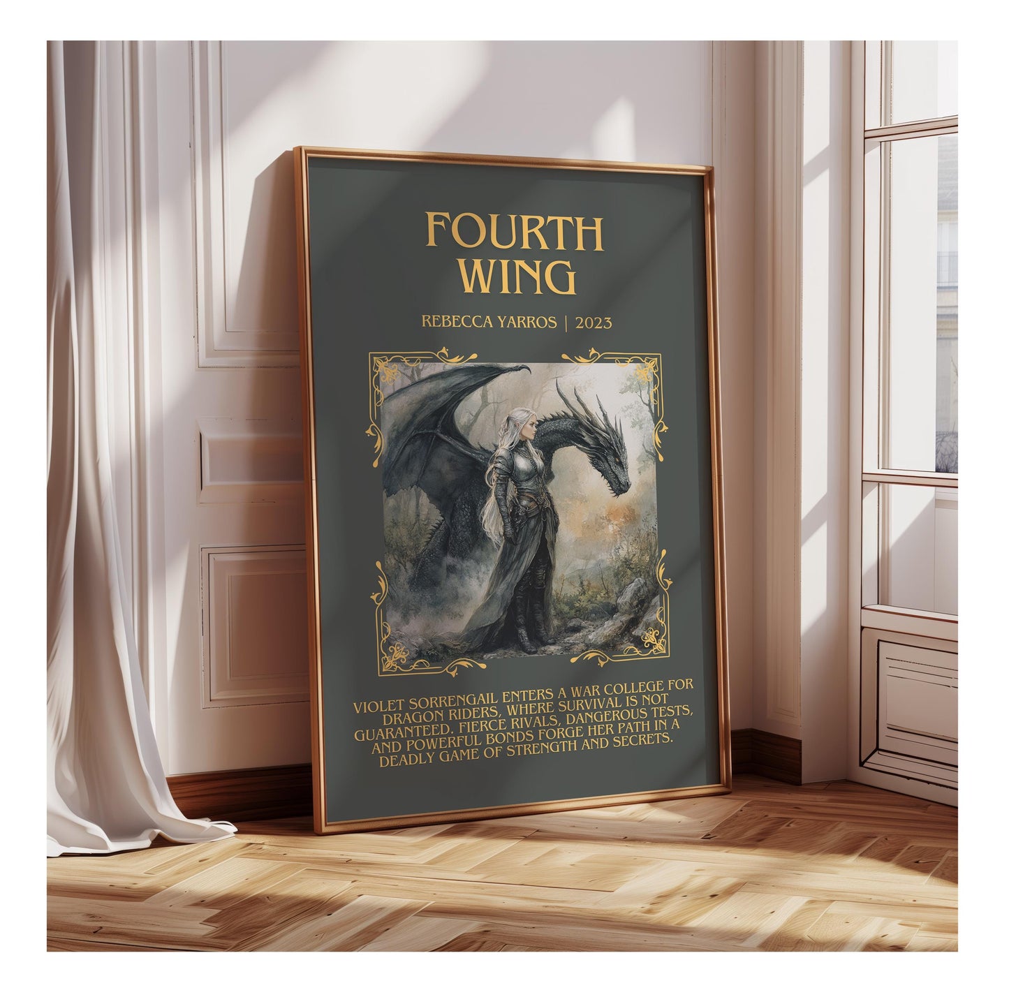 Fourth Wing by Rebecca Yarros | Descriptive Book Poster | Blurby