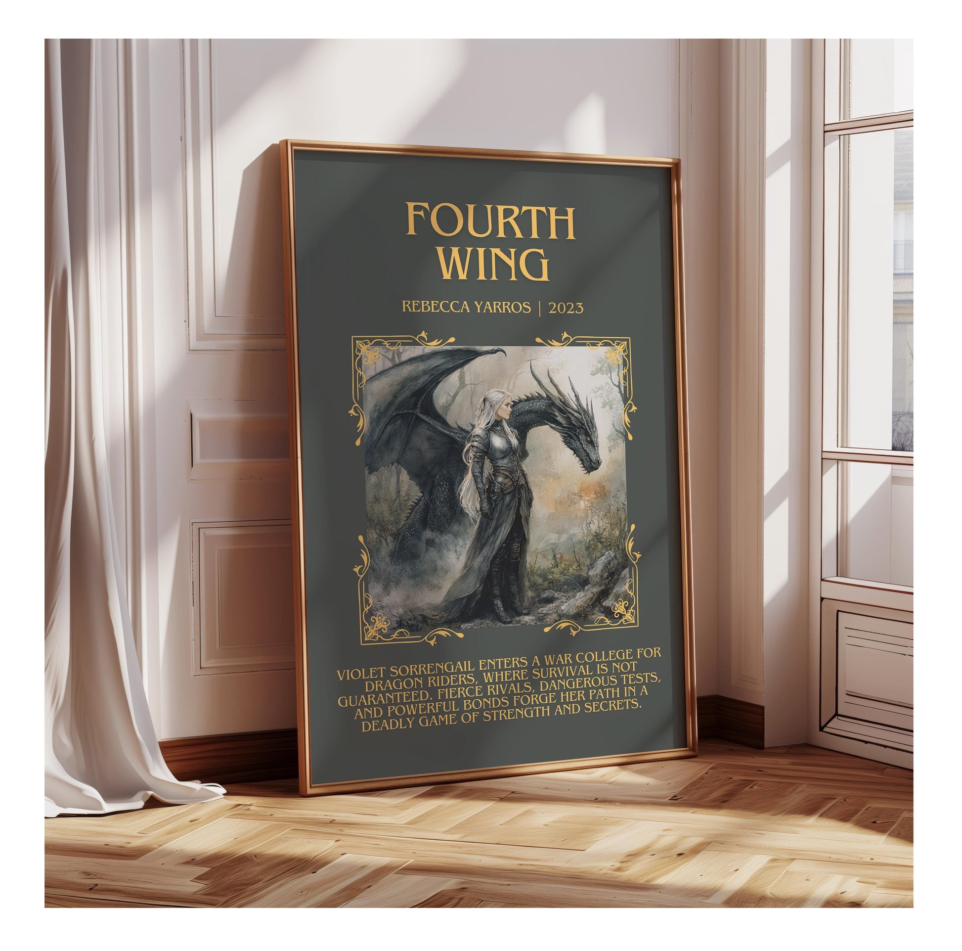 Fourth Wing by Rebecca Yarros | Descriptive Book Poster | Blurby