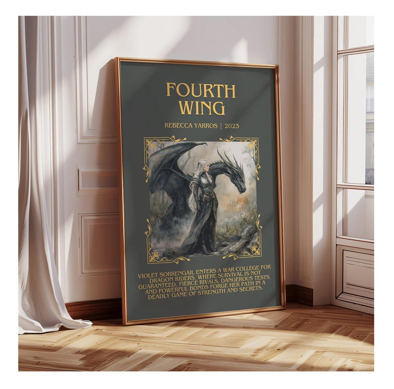 Fourth Wing minimalist poster paper finish options – matte satin gloss