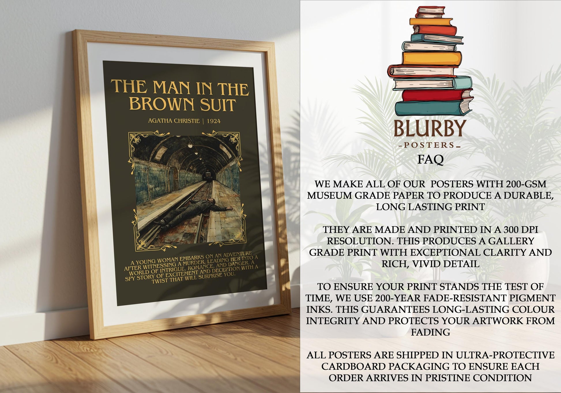 The Man In The Brown Suit by Agatha Christie | Descriptive Book Poster | Blurby
