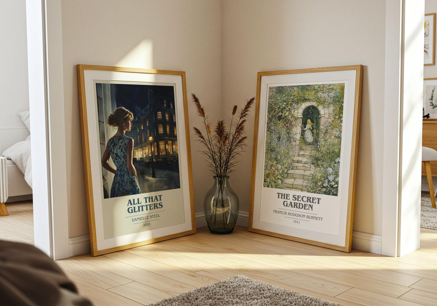 All that Glitters book cover poster paired in gallery wall – literary art prints