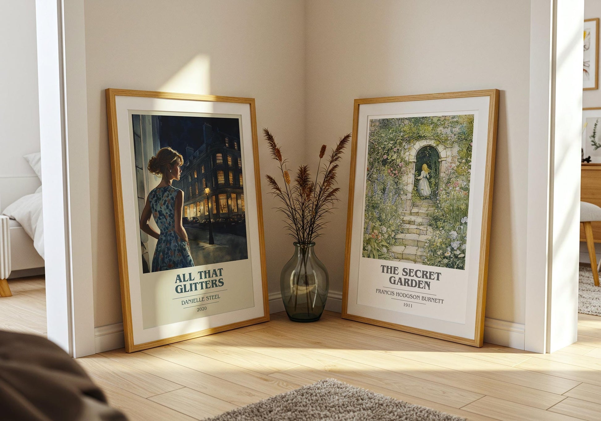 All that Glitters book cover poster paired in gallery wall – literary art prints