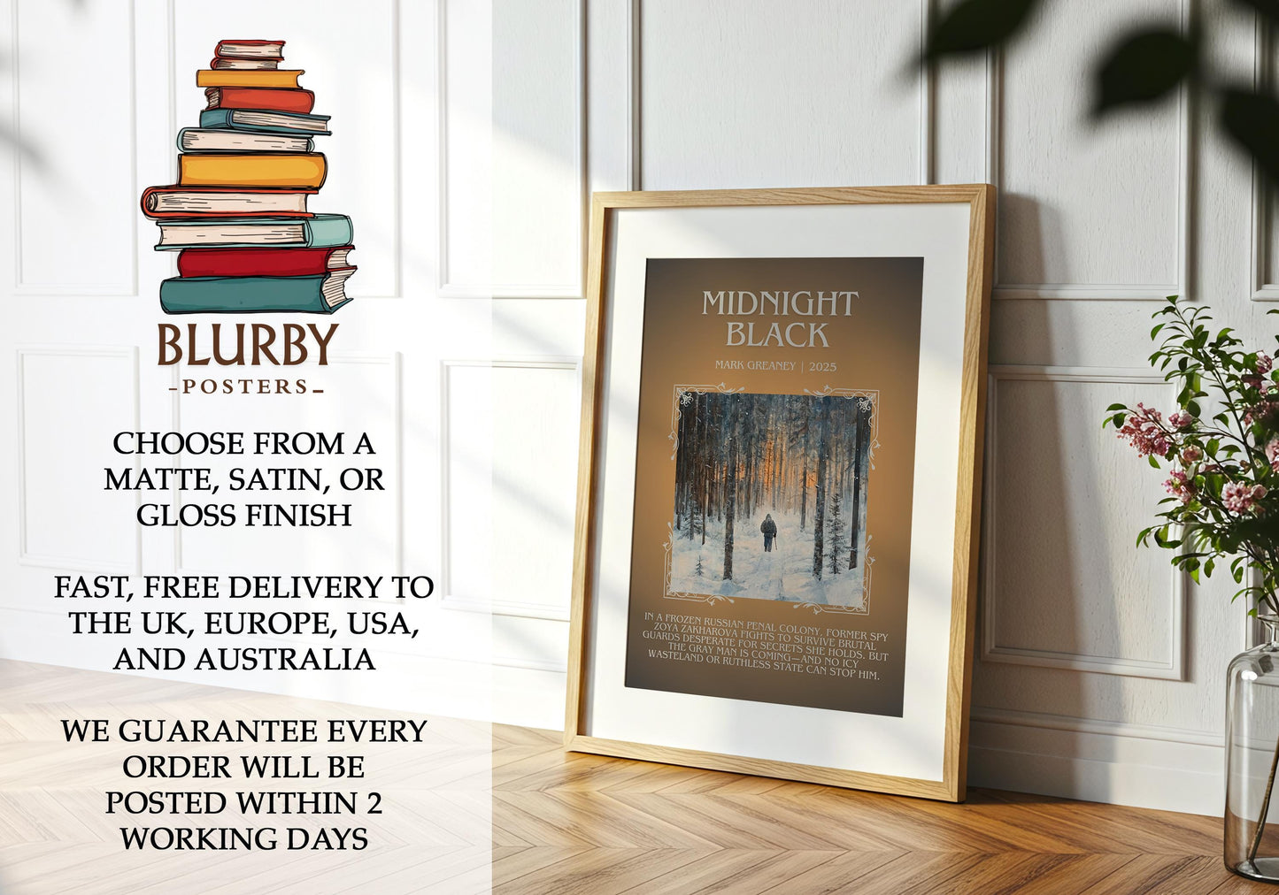Midnight Black by Mark Greaney | Descriptive Book Poster | Blurby