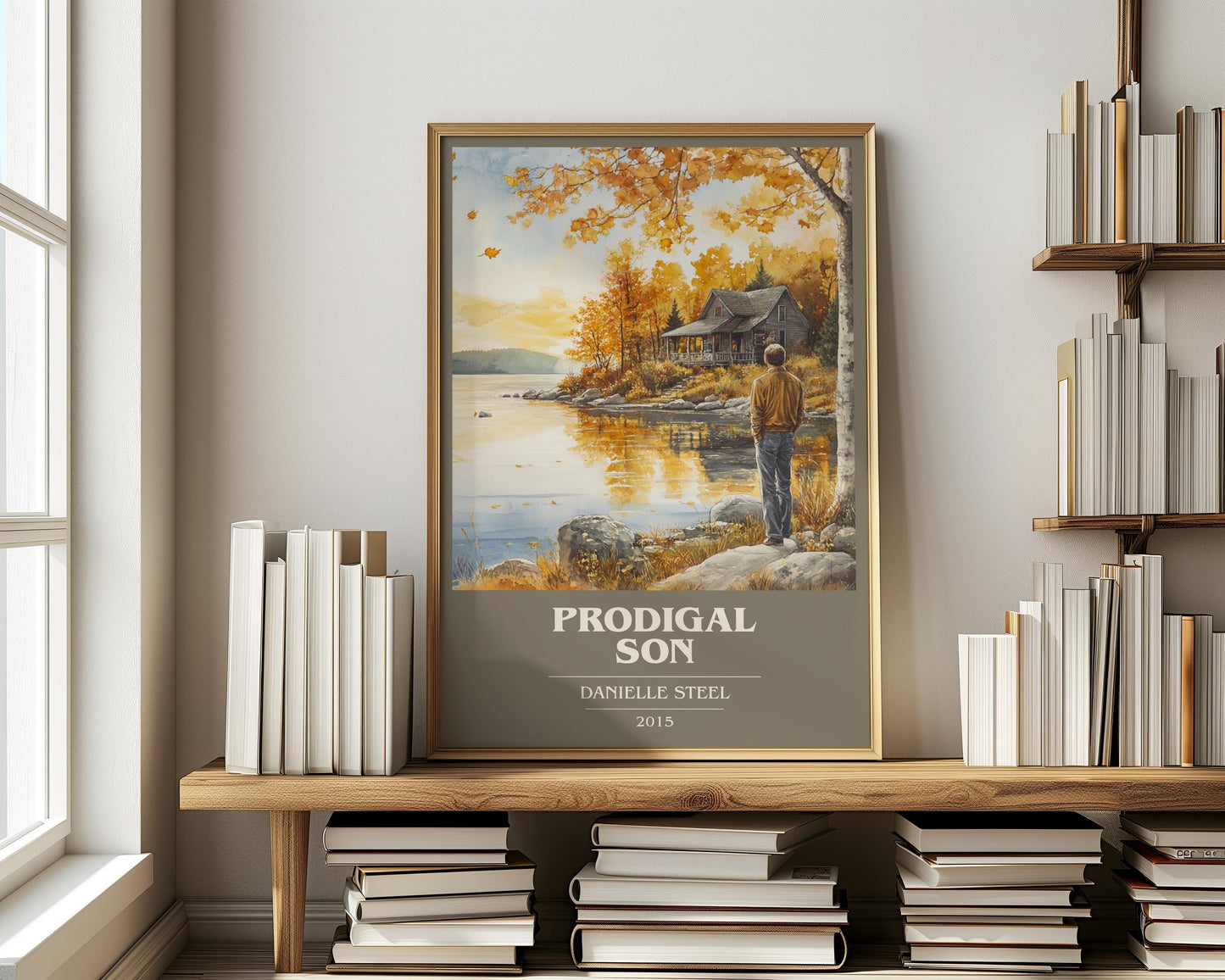 Prodigal Son book cover print on bookshelf – Danielle Steel fan gift