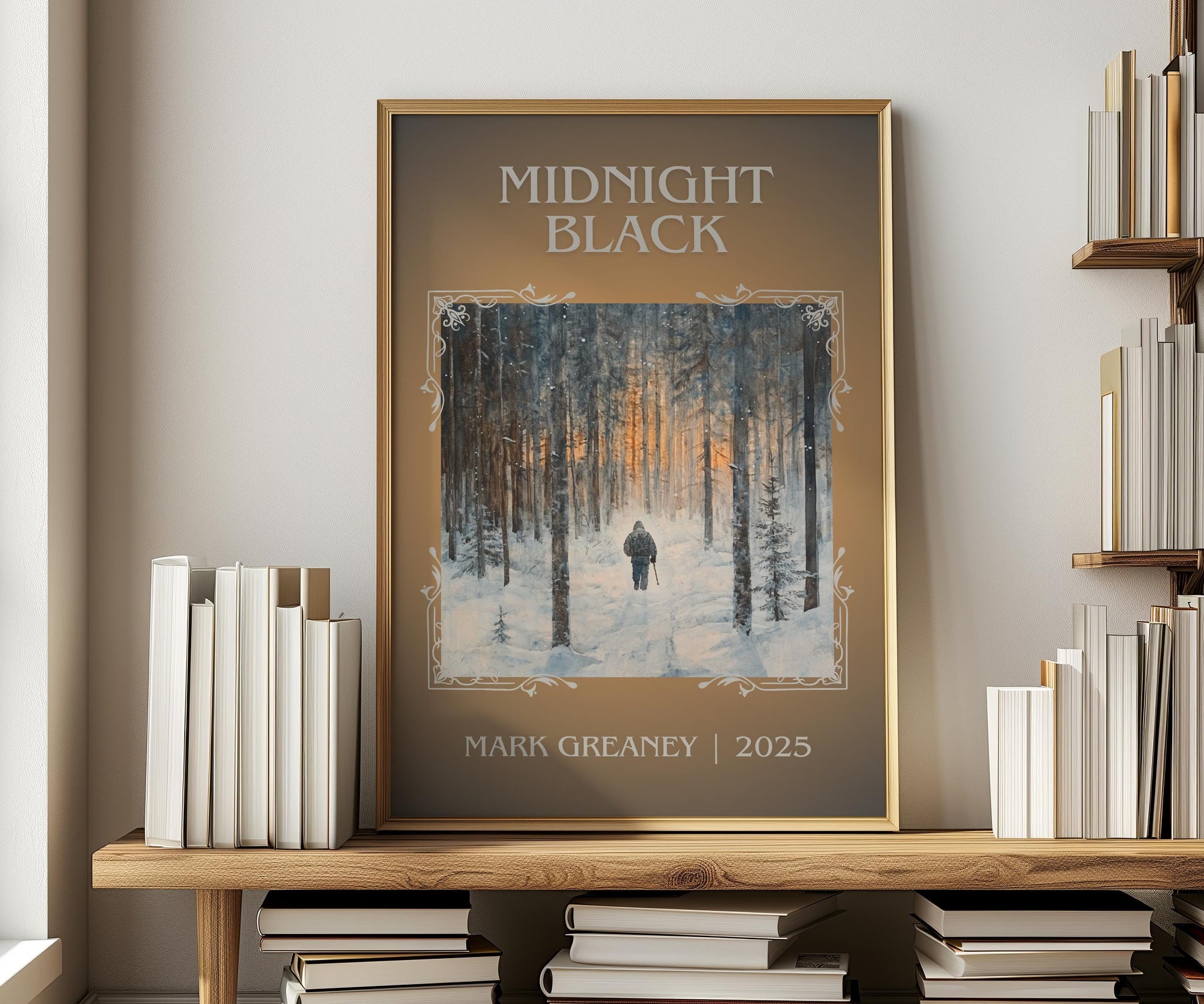 Midnight Black by Mark Greaney | Descriptive Book Poster | Minimalist