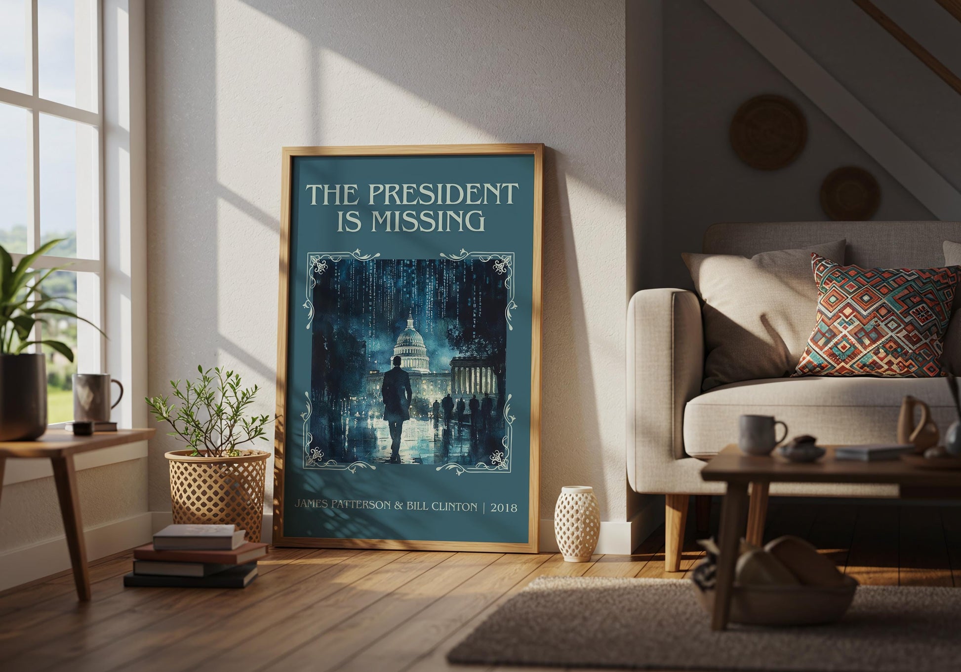 The President Is Missing by James Patterson | Descriptive Book Poster | Minimalist