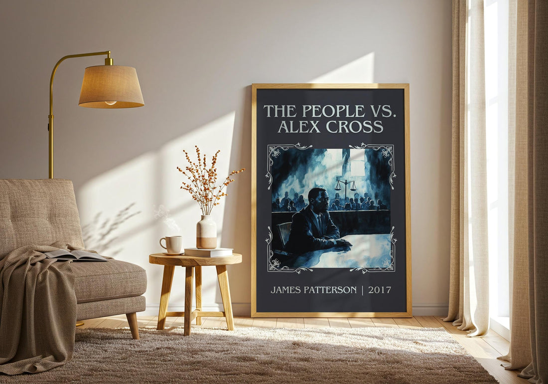 The People Vs. Alex Cross classic book art print paper finish options – matte satin gloss (mockup)