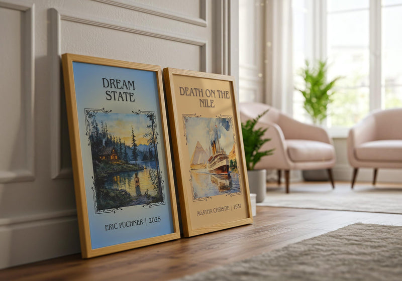 Dream State classic book art book poster framed on wall – historical fiction wall art