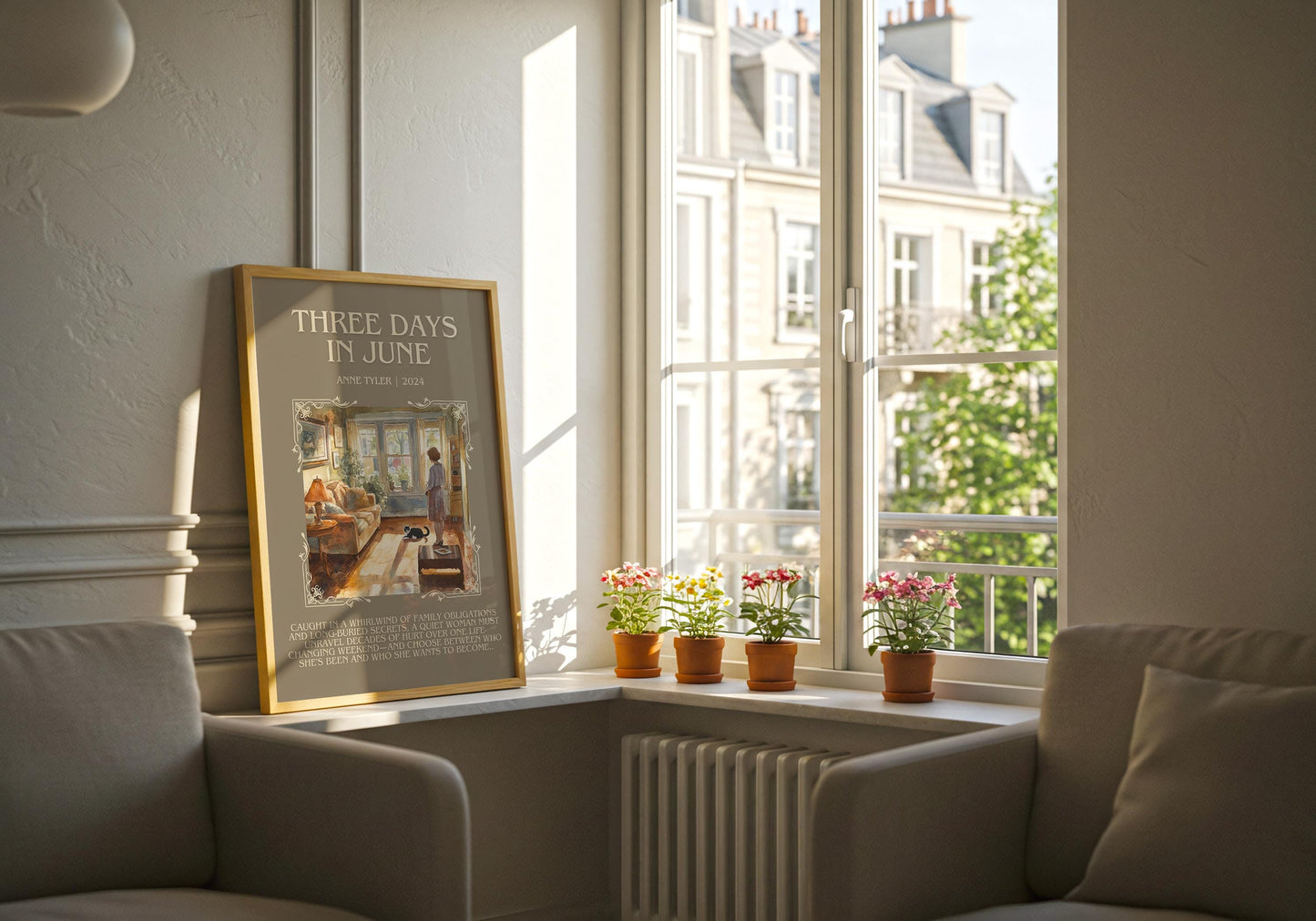 Three Days In June by Anne Tyler | Descriptive Book Poster | Blurby