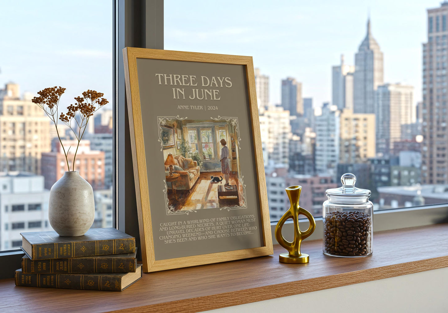 Three Days In June by Anne Tyler | Descriptive Book Poster | Blurby