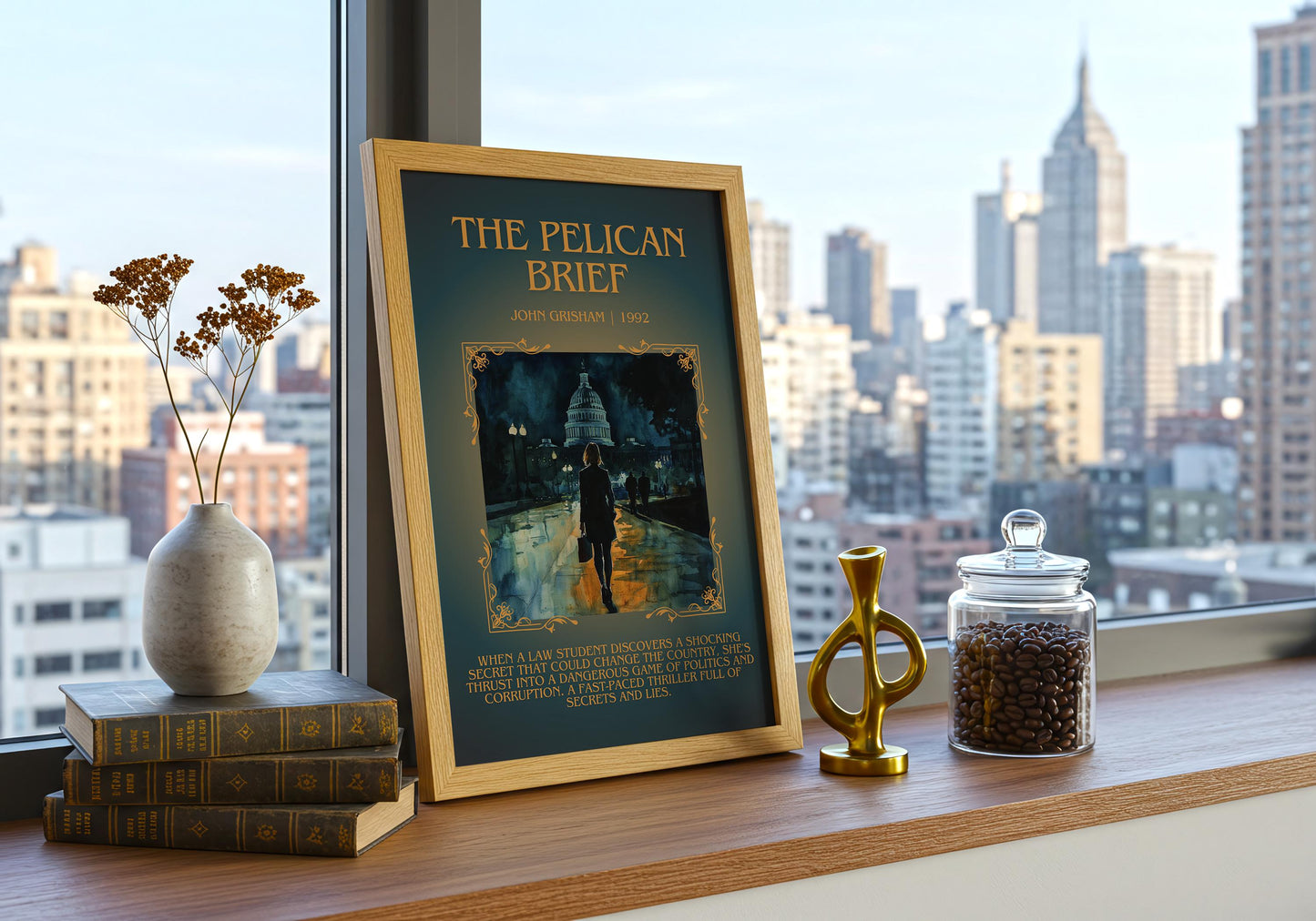 The Pelican Brief by John Grisham | Descriptive Book Poster | Blurby