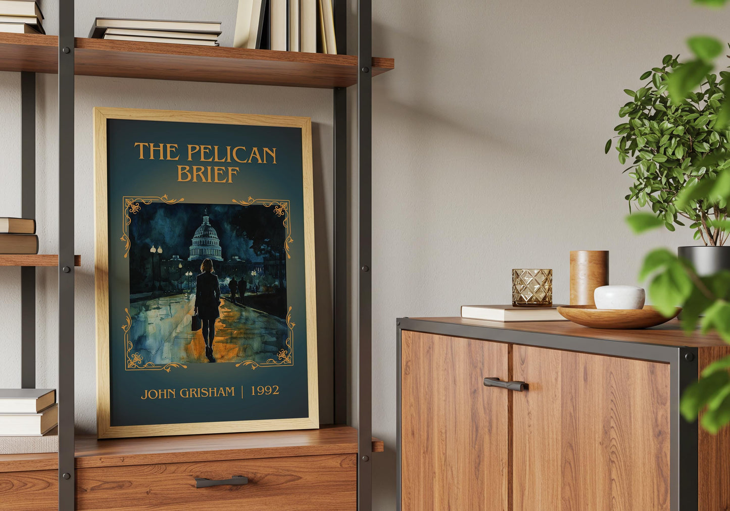 The Pelican Brief by John Grisham | Descriptive Book Poster | Minimalist