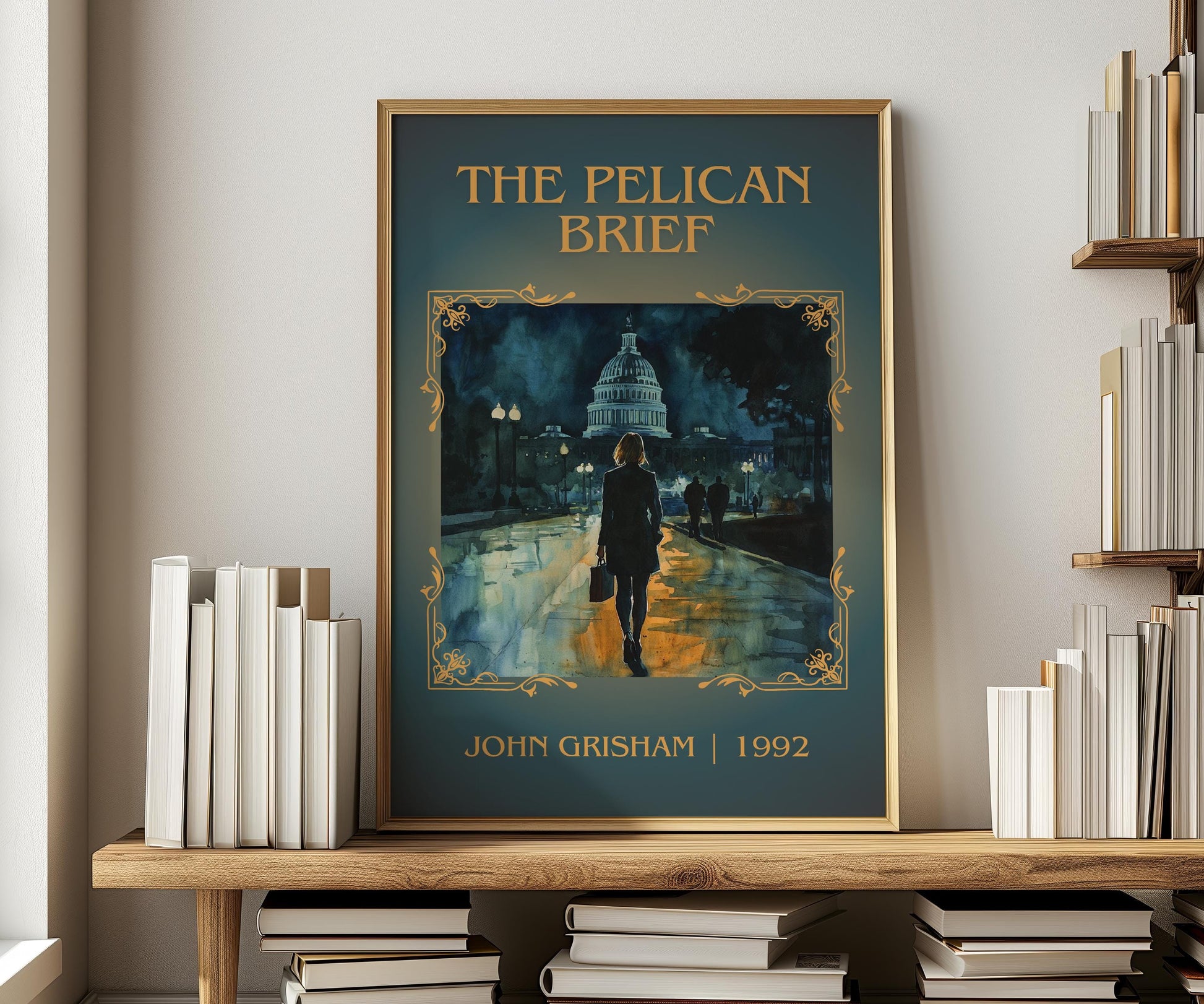 The Pelican Brief by John Grisham | Descriptive Book Poster | Minimalist