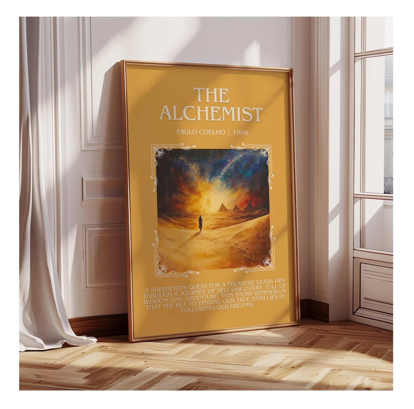 The Alchemist by Paulo Coelho | Descriptive Book Poster | Blurby