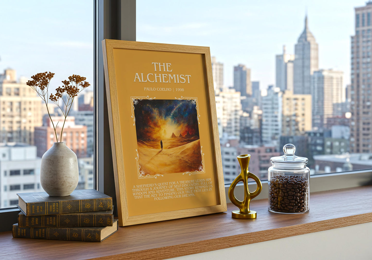 The Alchemist by Paulo Coelho | Descriptive Book Poster | Blurby