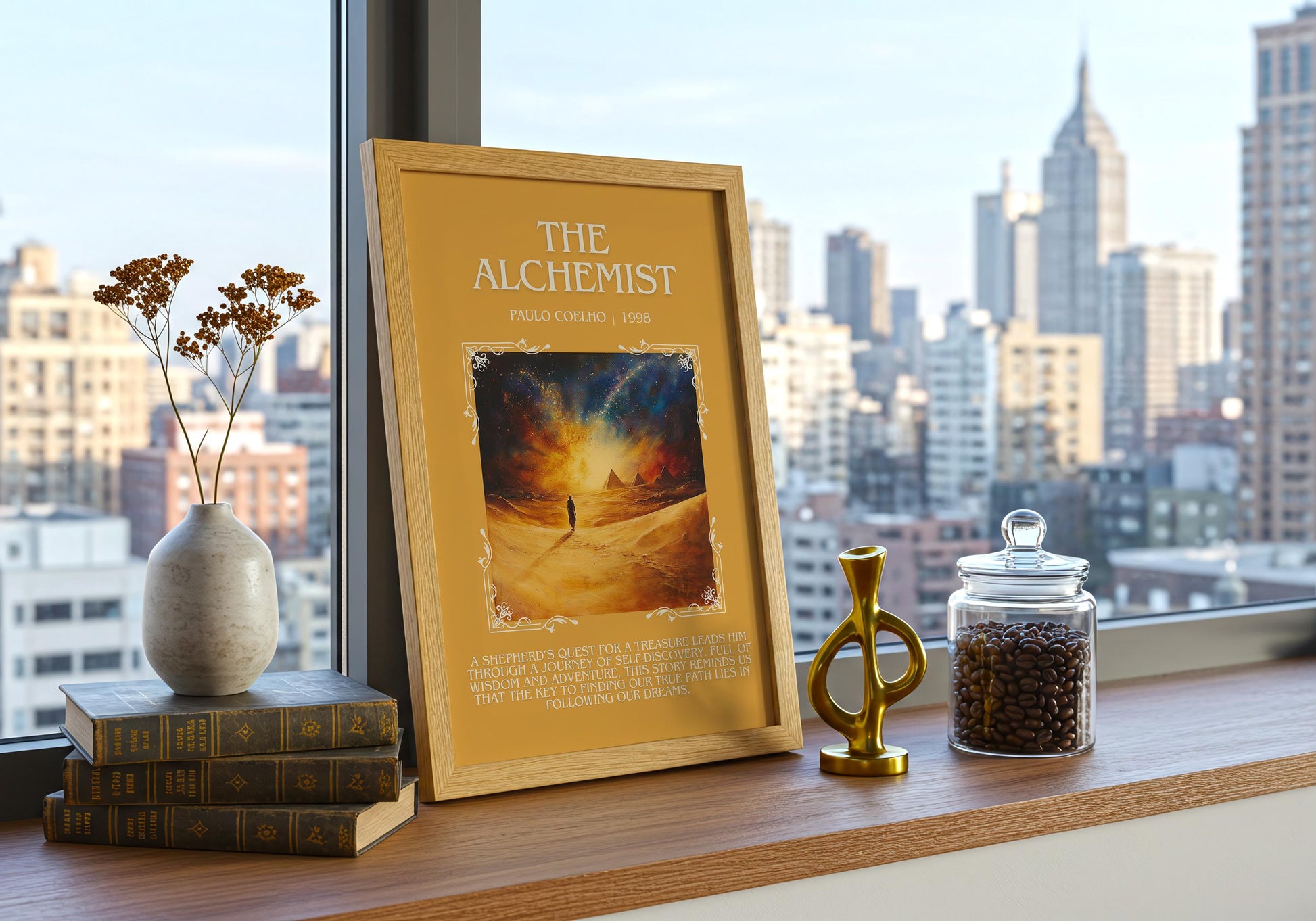 The Alchemist by Paulo Coelho | Descriptive Book Poster | Blurby