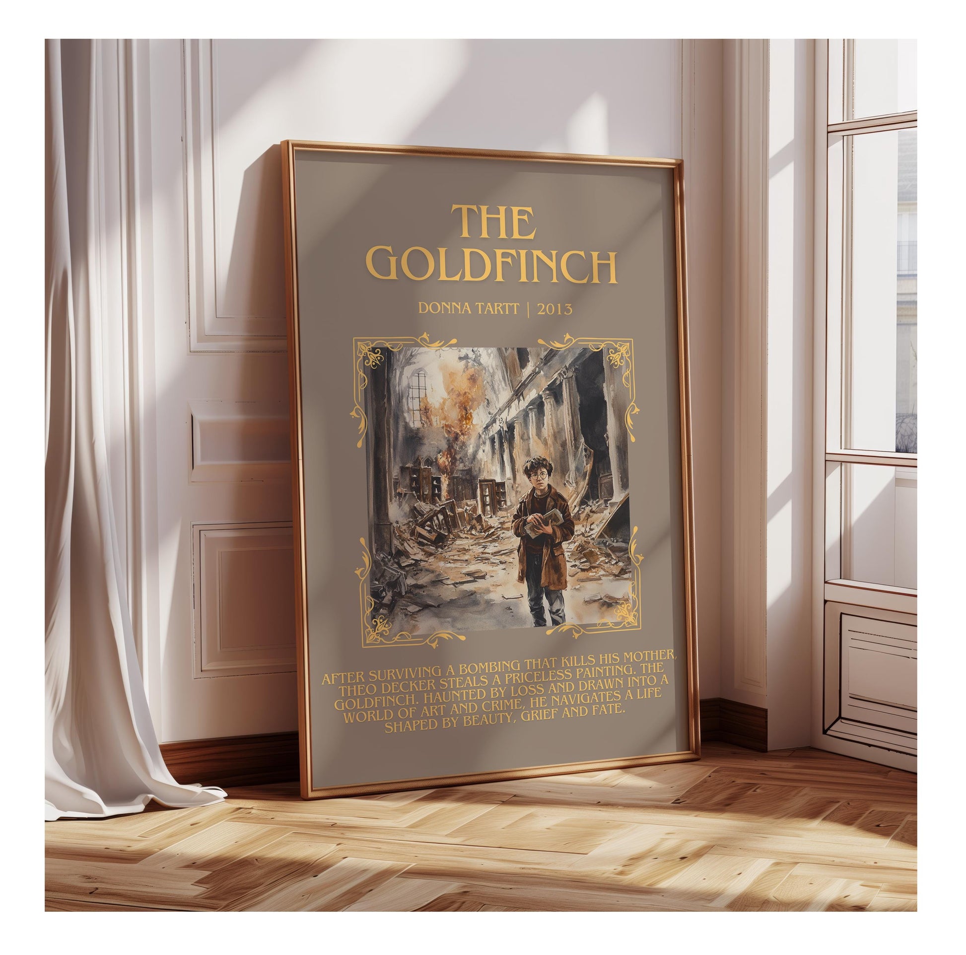 The Goldfinch by Donna Tartt | Descriptive Book Poster | Blurby