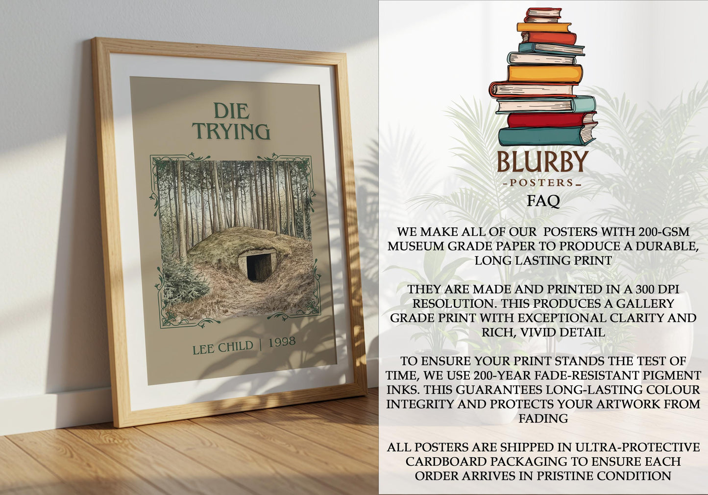 Die Trying by Lee Child | Descriptive Book Poster | Minimalist