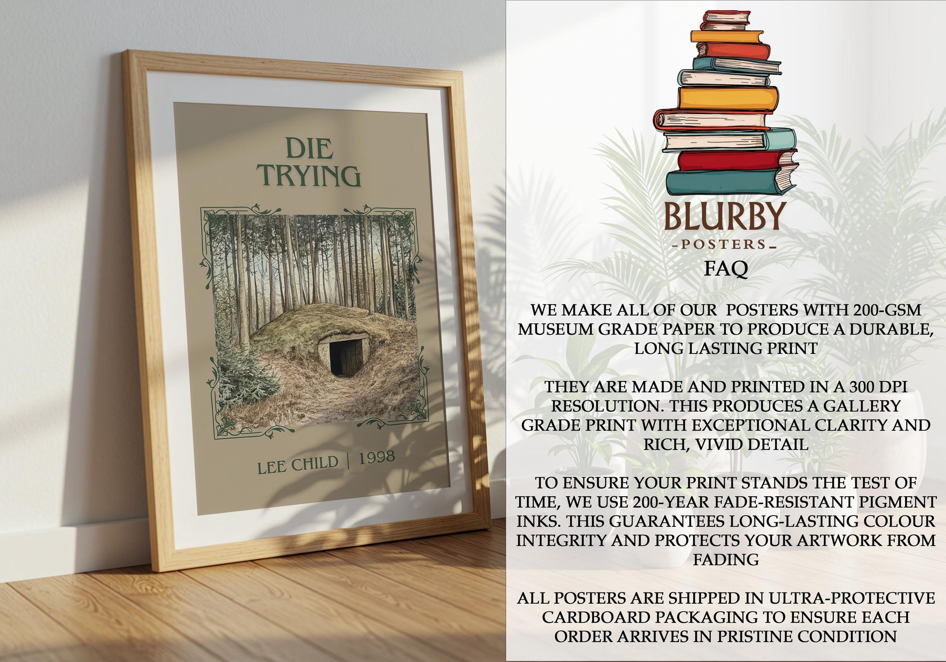 Die Trying by Lee Child | Descriptive Book Poster | Minimalist