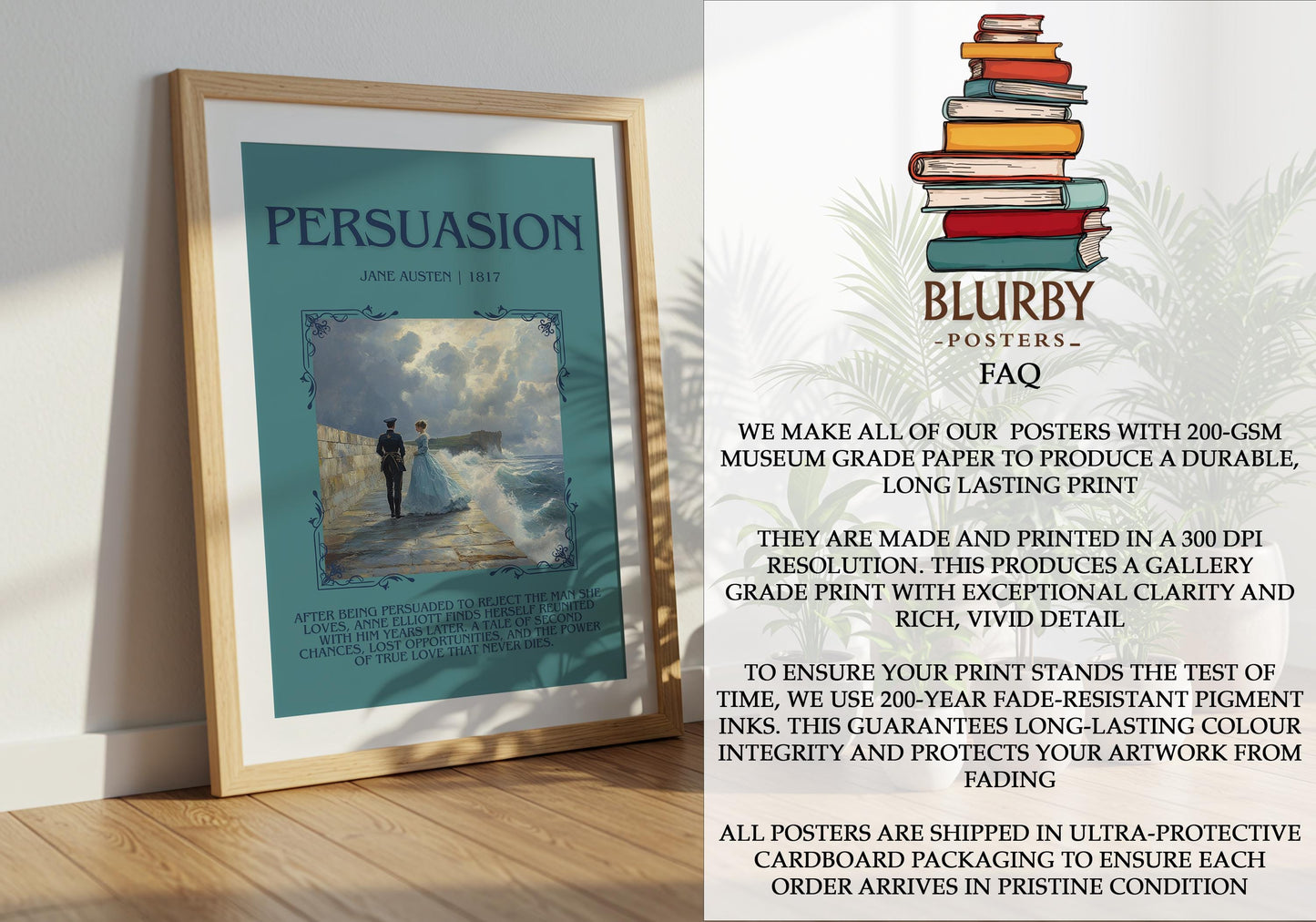 Persuasion by Jane Austen | Descriptive Book Poster | Blurby
