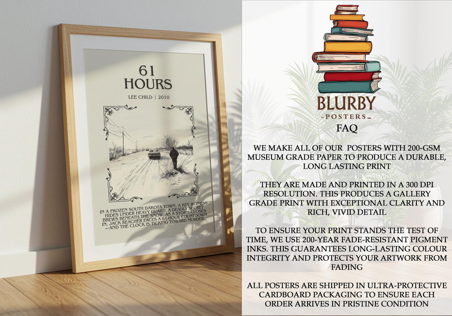 61 Hours by Lee Child | Descriptive Book Poster | Blurby