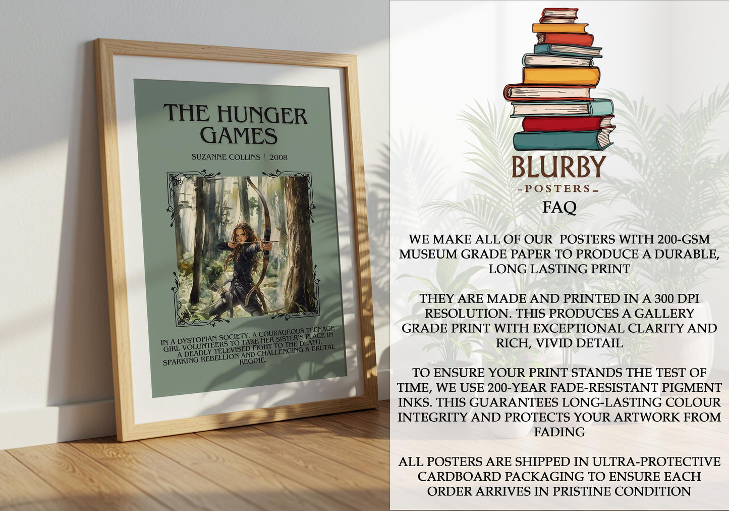 Hunger Games by Suzanne Collins | Descriptive Book Poster | Blurby