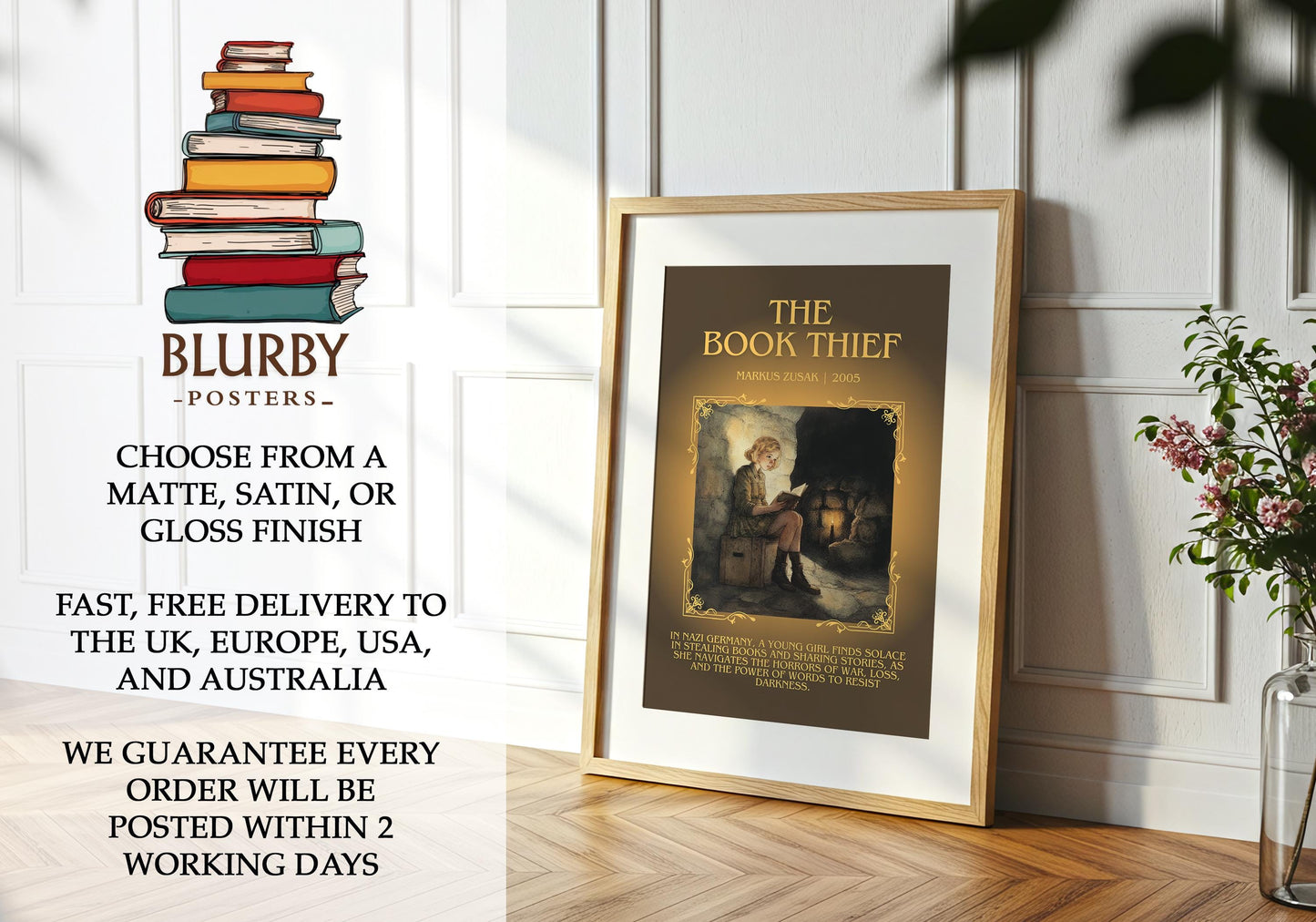 The Book Thief by Markus Zusak | Descriptive Book Poster | Blurby