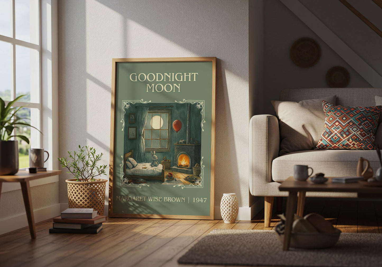 Goodnight Moon by Margaret Wise Brown | Descriptive Book Poster | Minimalist