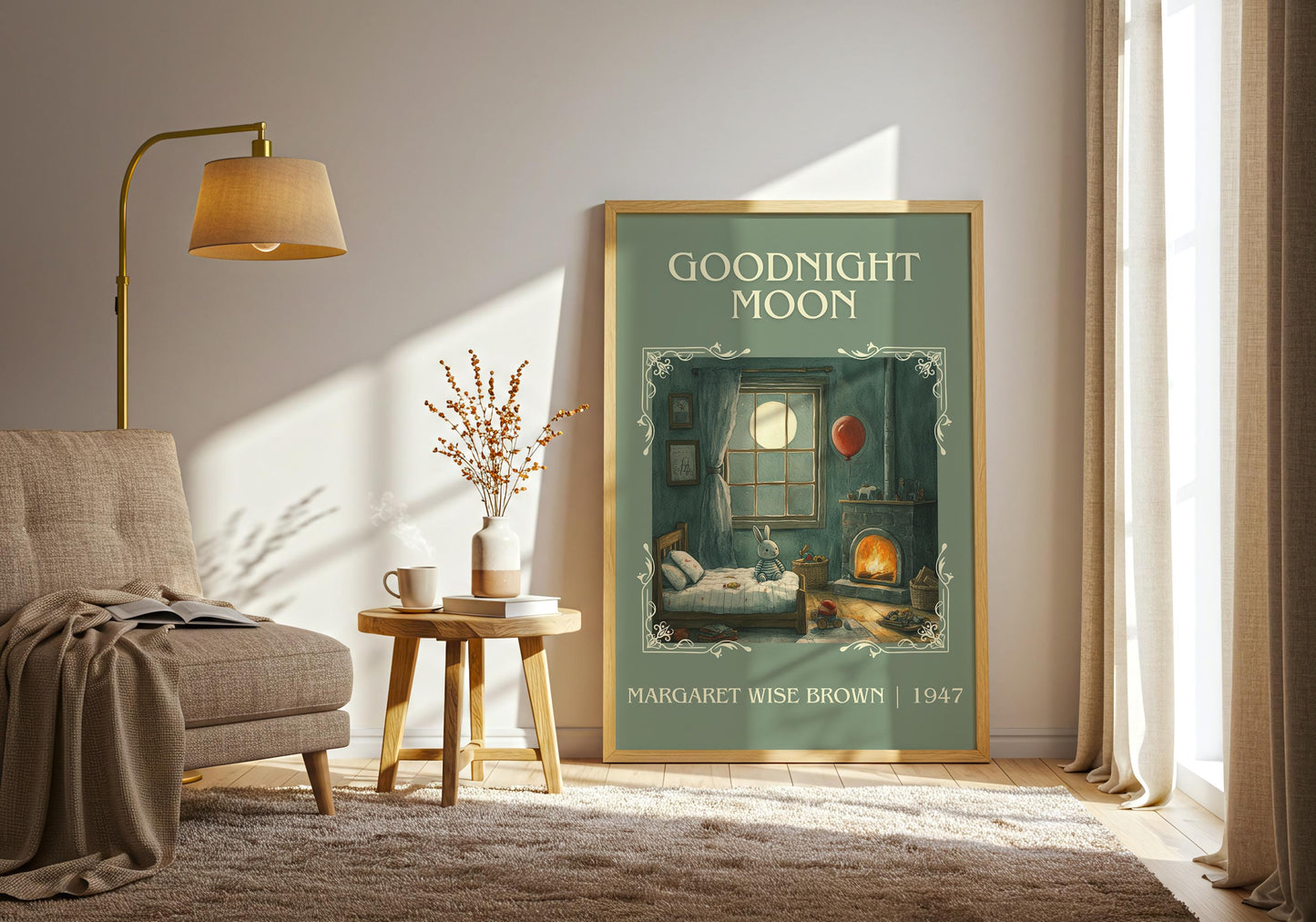 Goodnight Moon by Margaret Wise Brown | Descriptive Book Poster | Minimalist